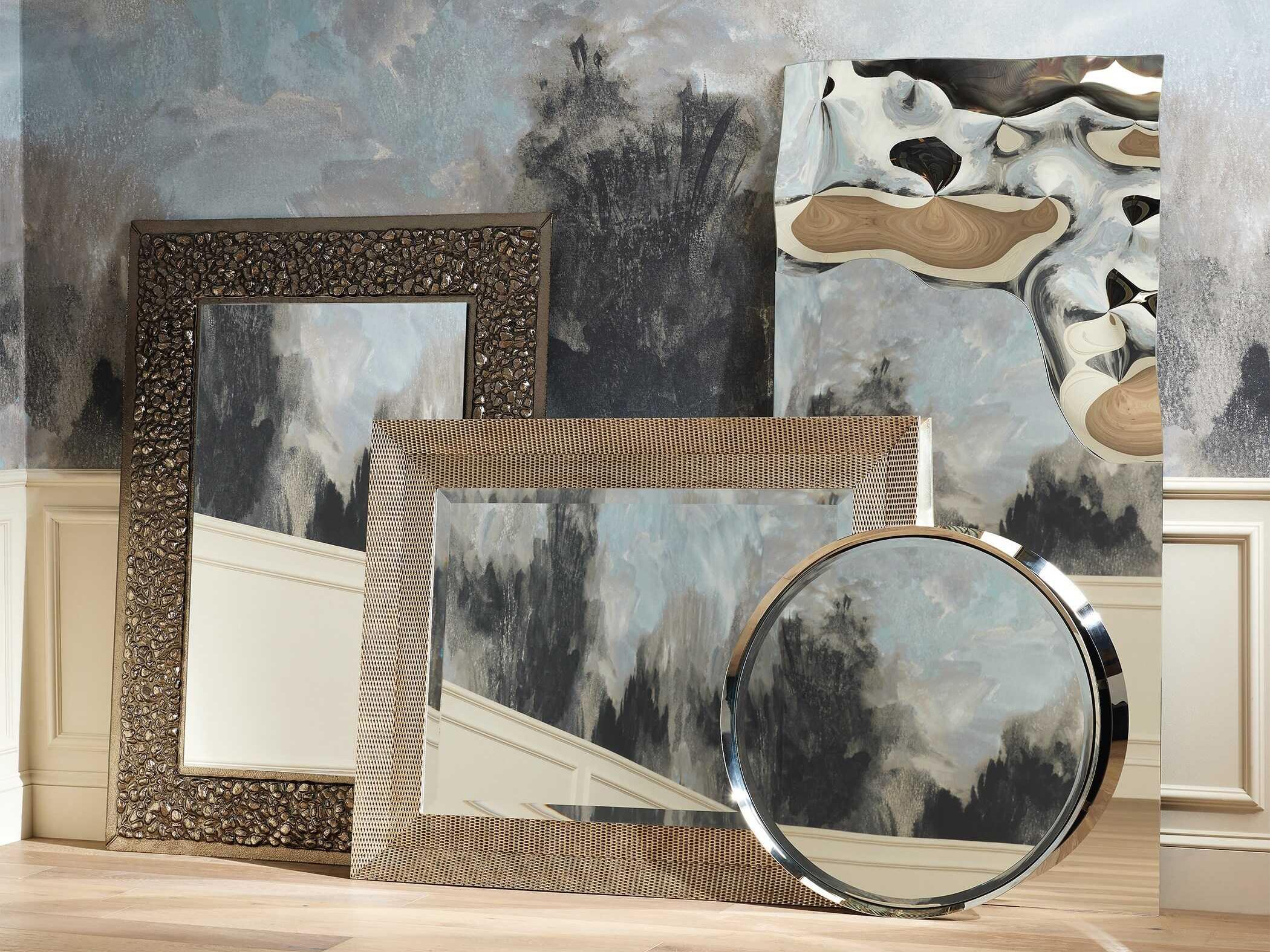 Global Views Golden Stone Rectangular Wall Mirror
