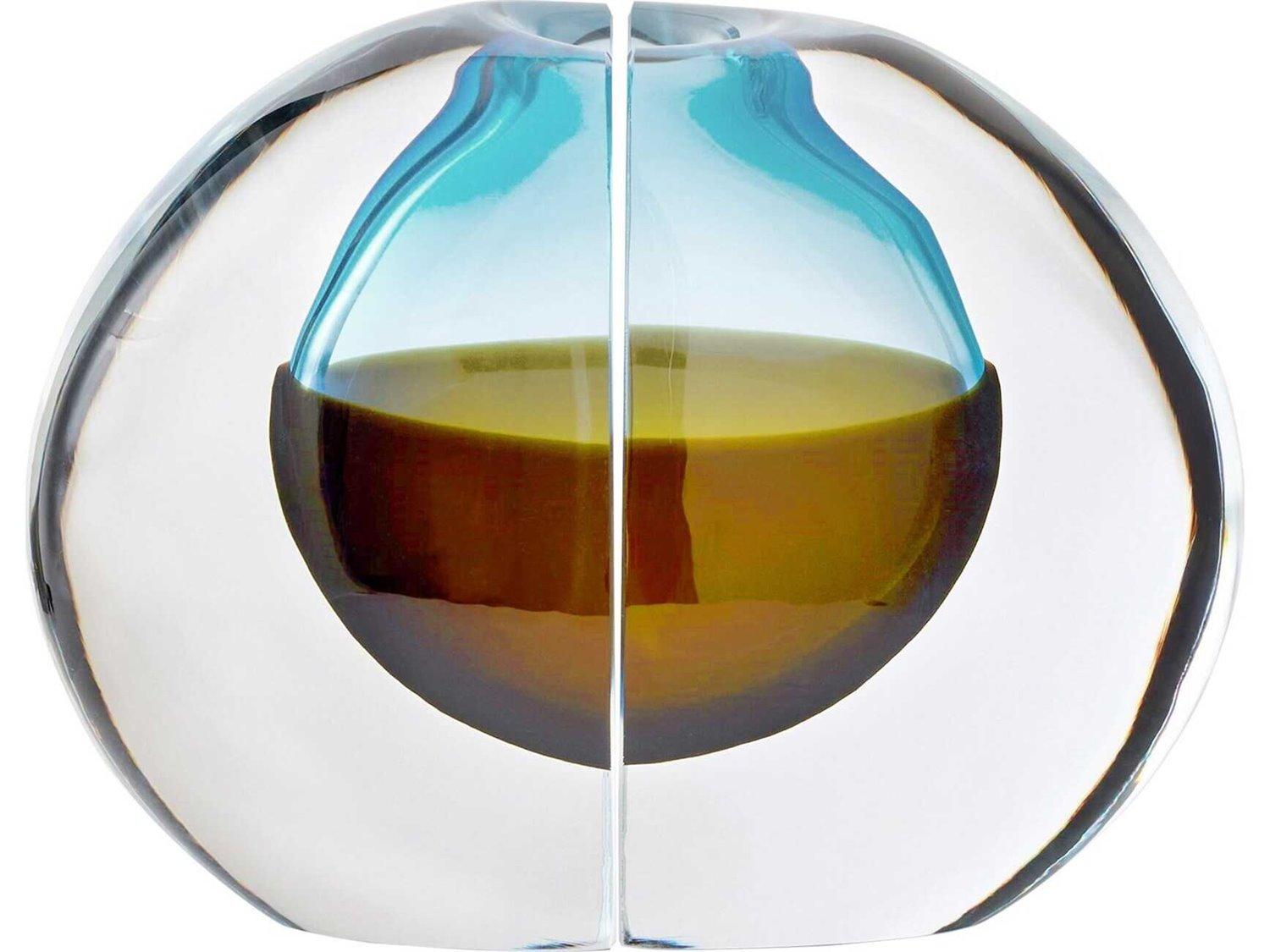 Global Views Topaz Blue Vase Bookend