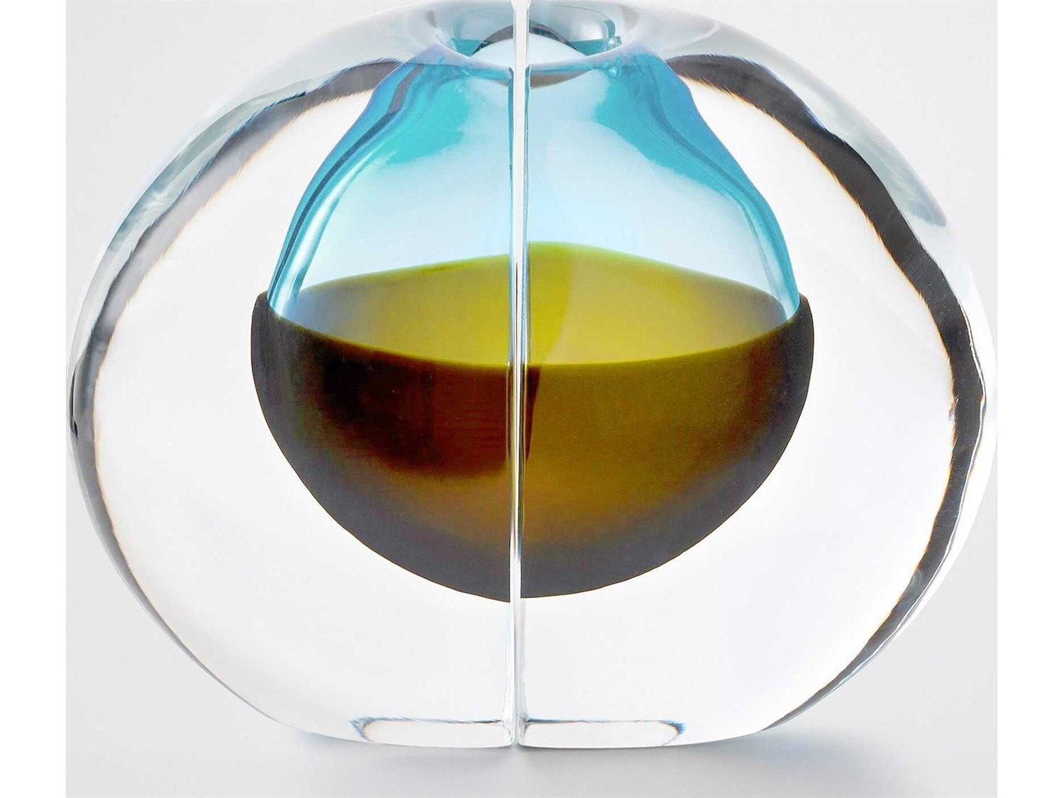 Global Views Topaz Blue Vase Bookend