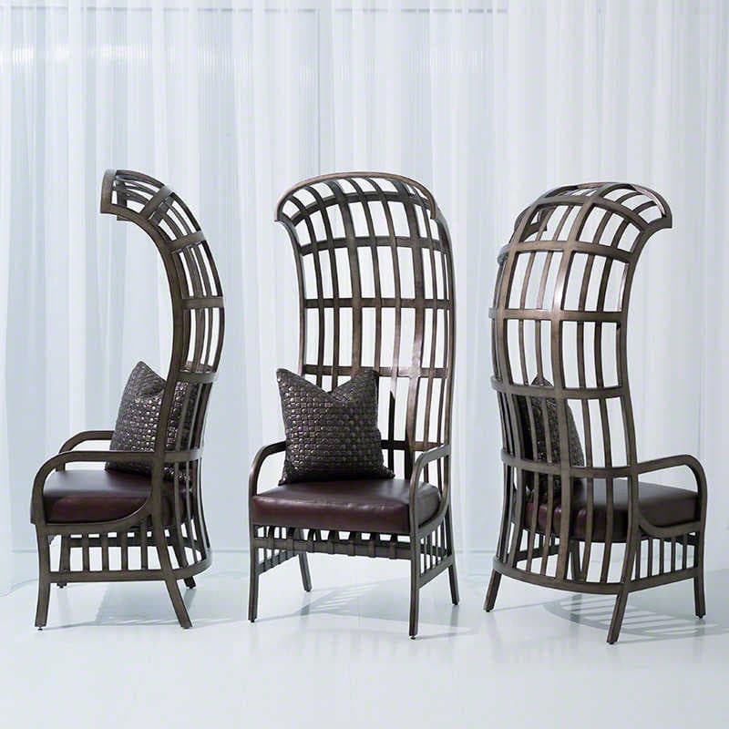 Global Views Cascade Brown Leather Accent Chair