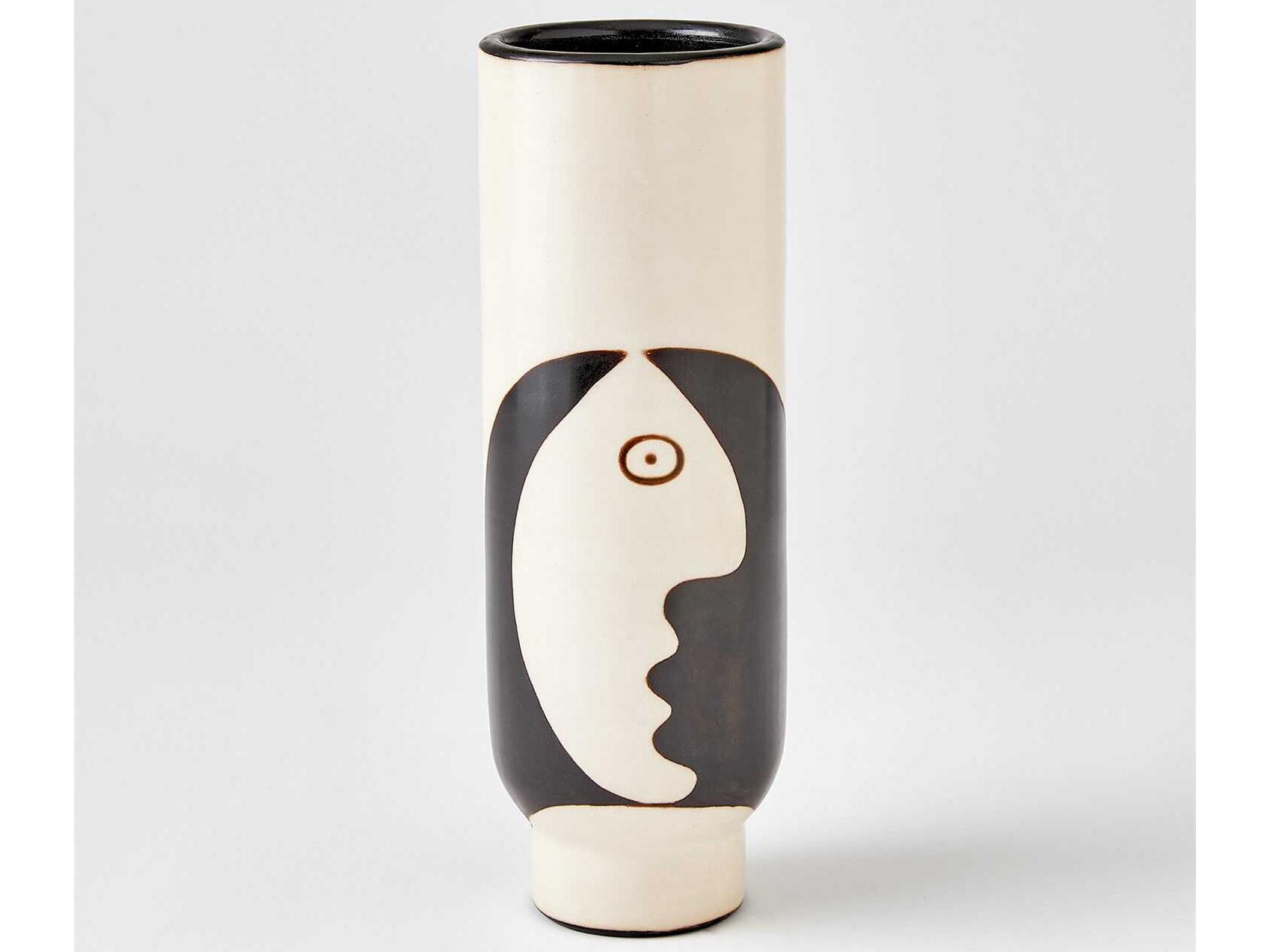 Global Views Simple Black / Natural 13" High Vase