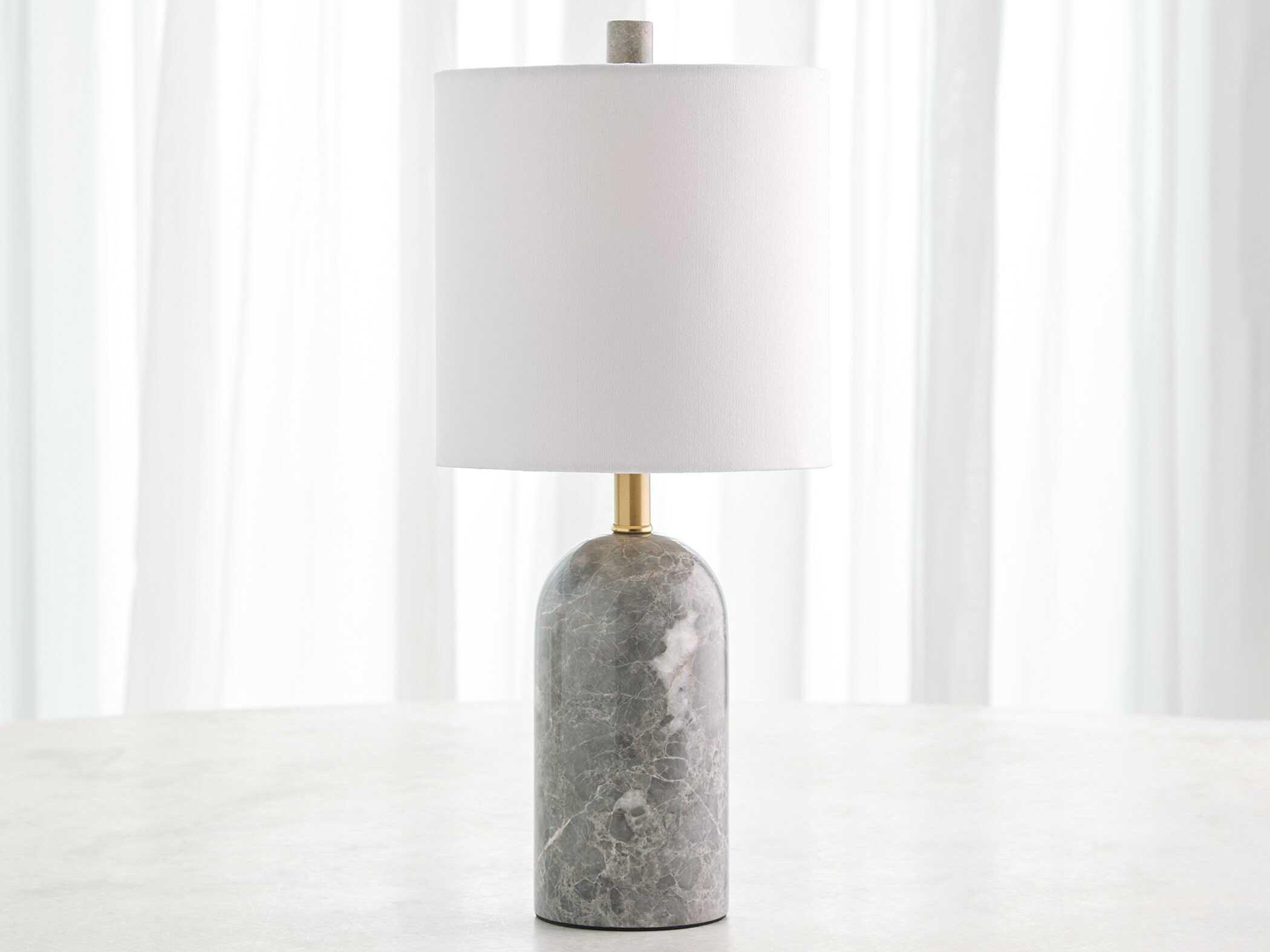 Global Views Callanish Grey Brass Table Lamp
