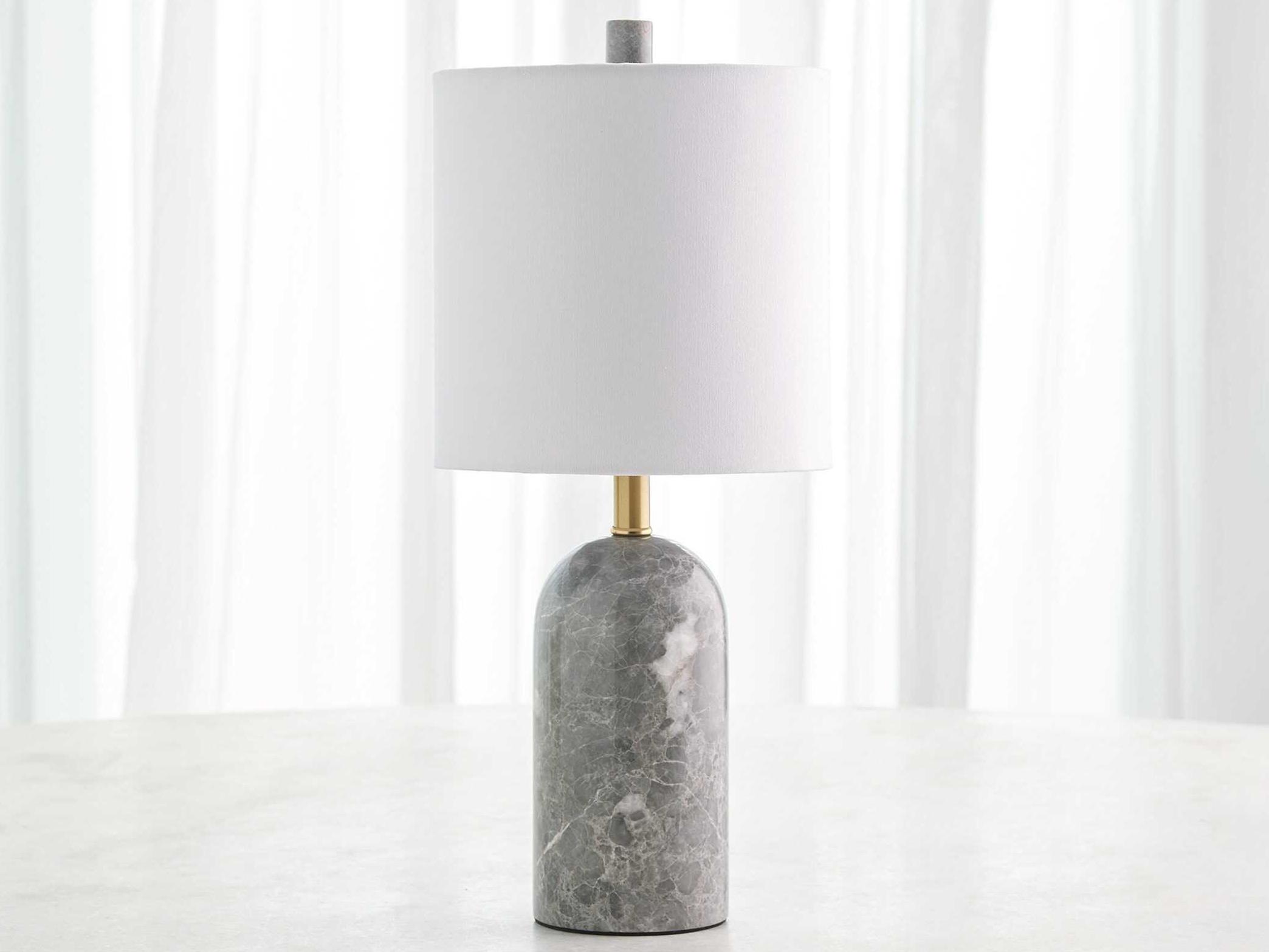 Global Views Callanish Grey Brass Table Lamp