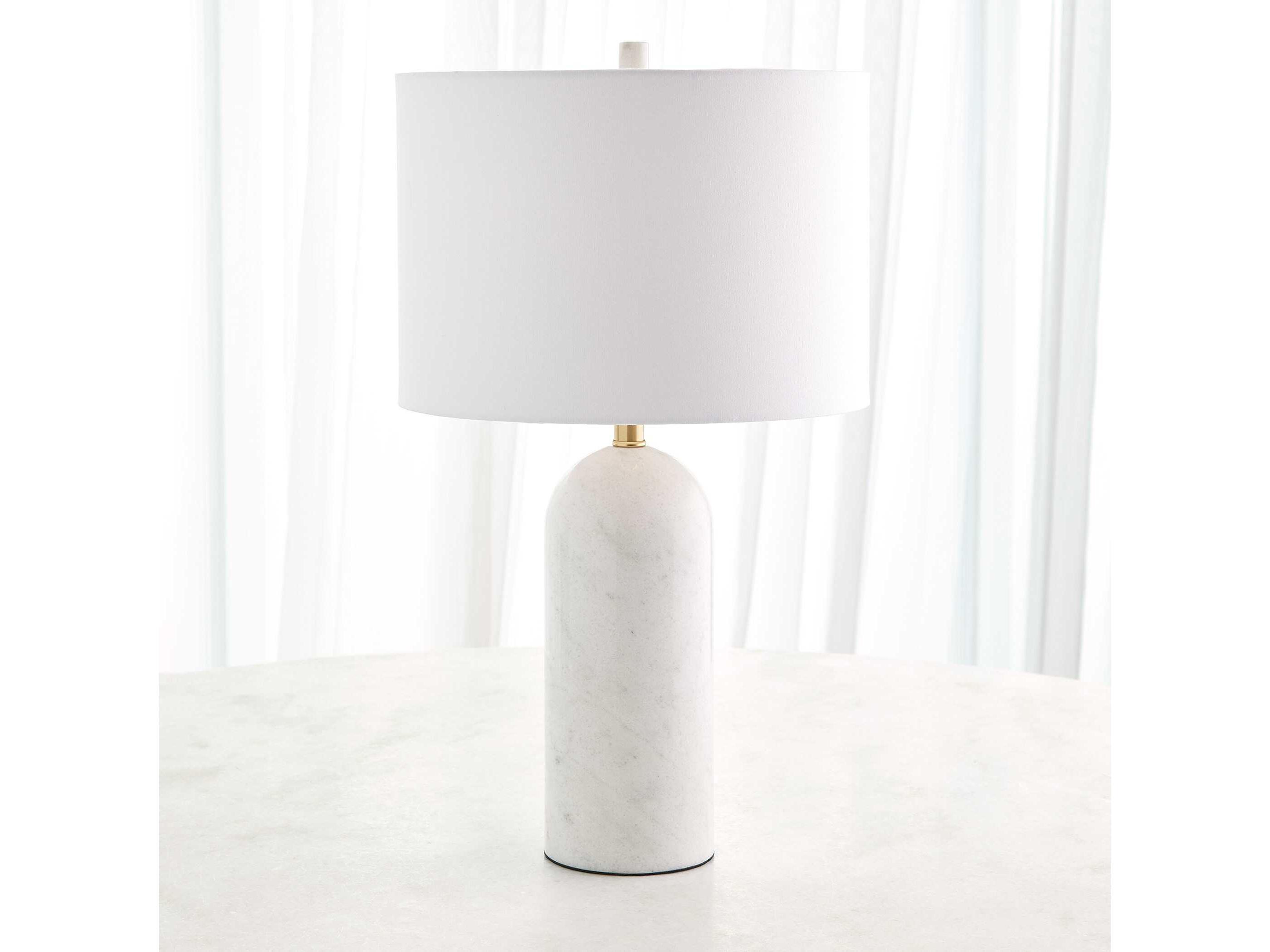 Global Views Callanish White Brass Buffet Lamp