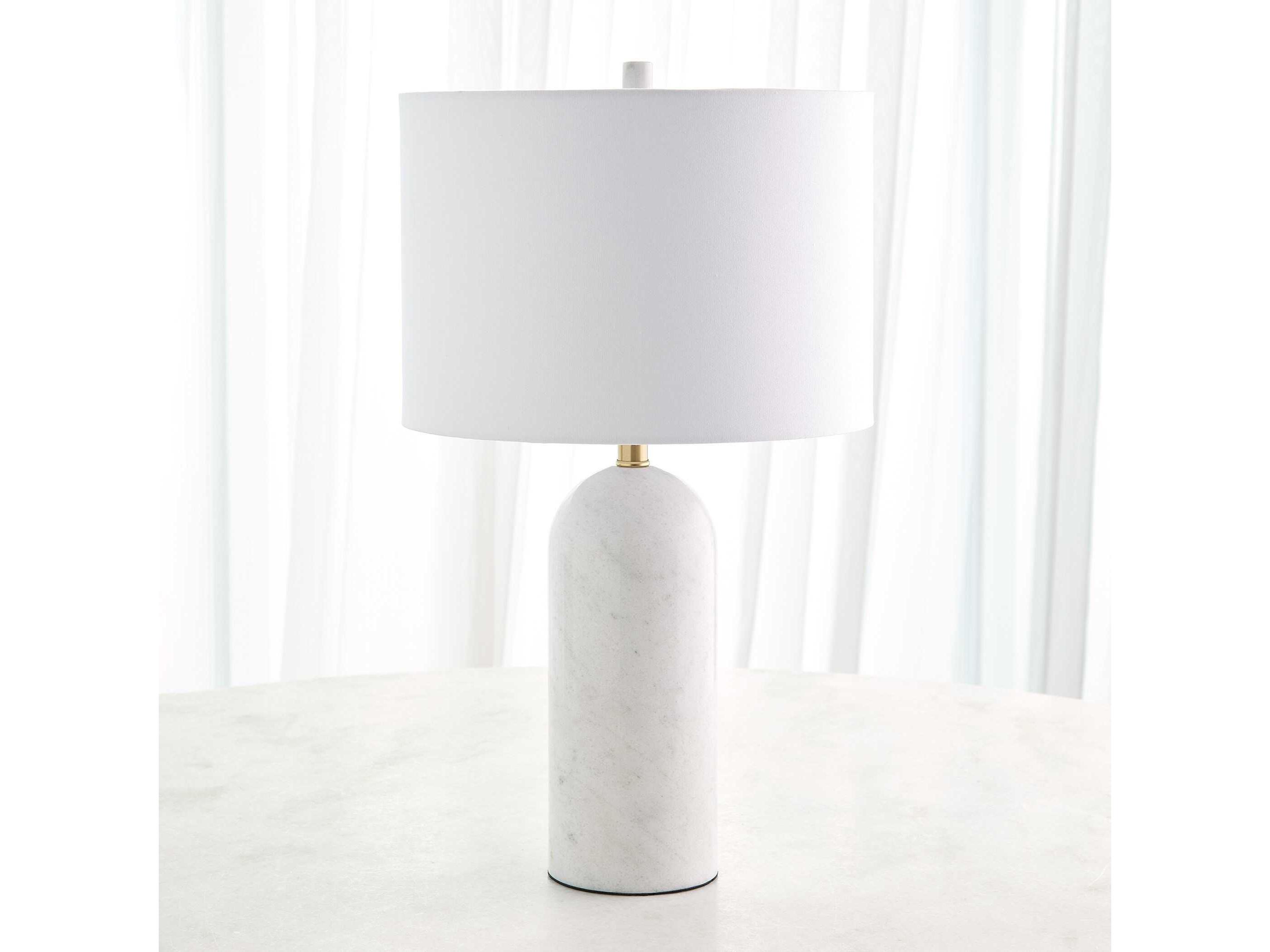 Global Views Callanish White Brass Buffet Lamp