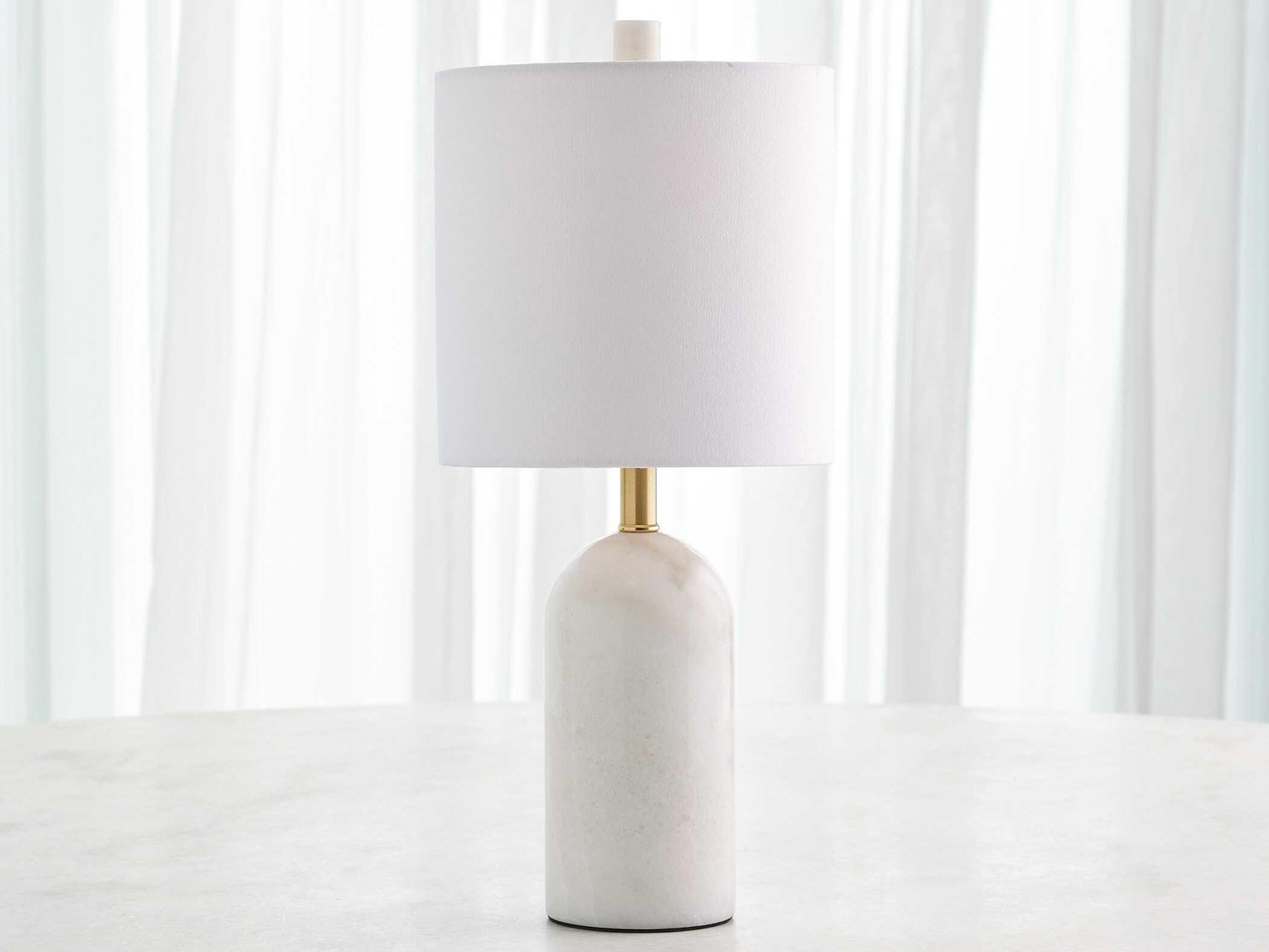 Global Views Callanish White Brass Table Lamp