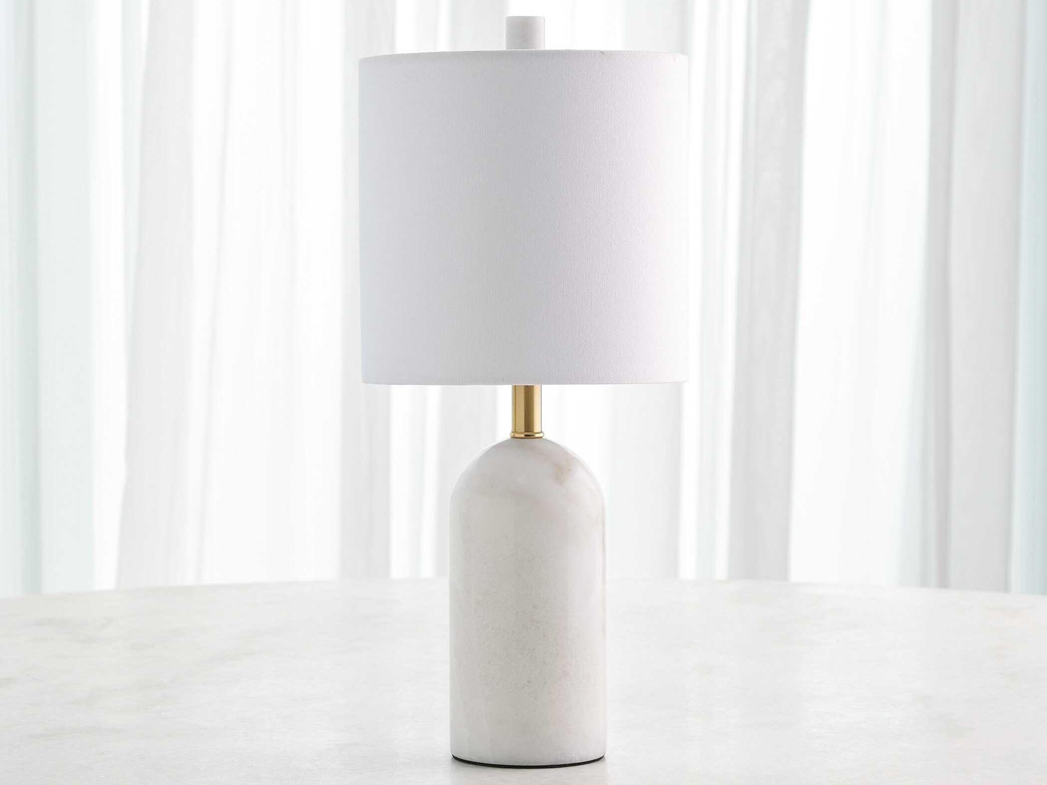 Global Views Callanish White Brass Table Lamp