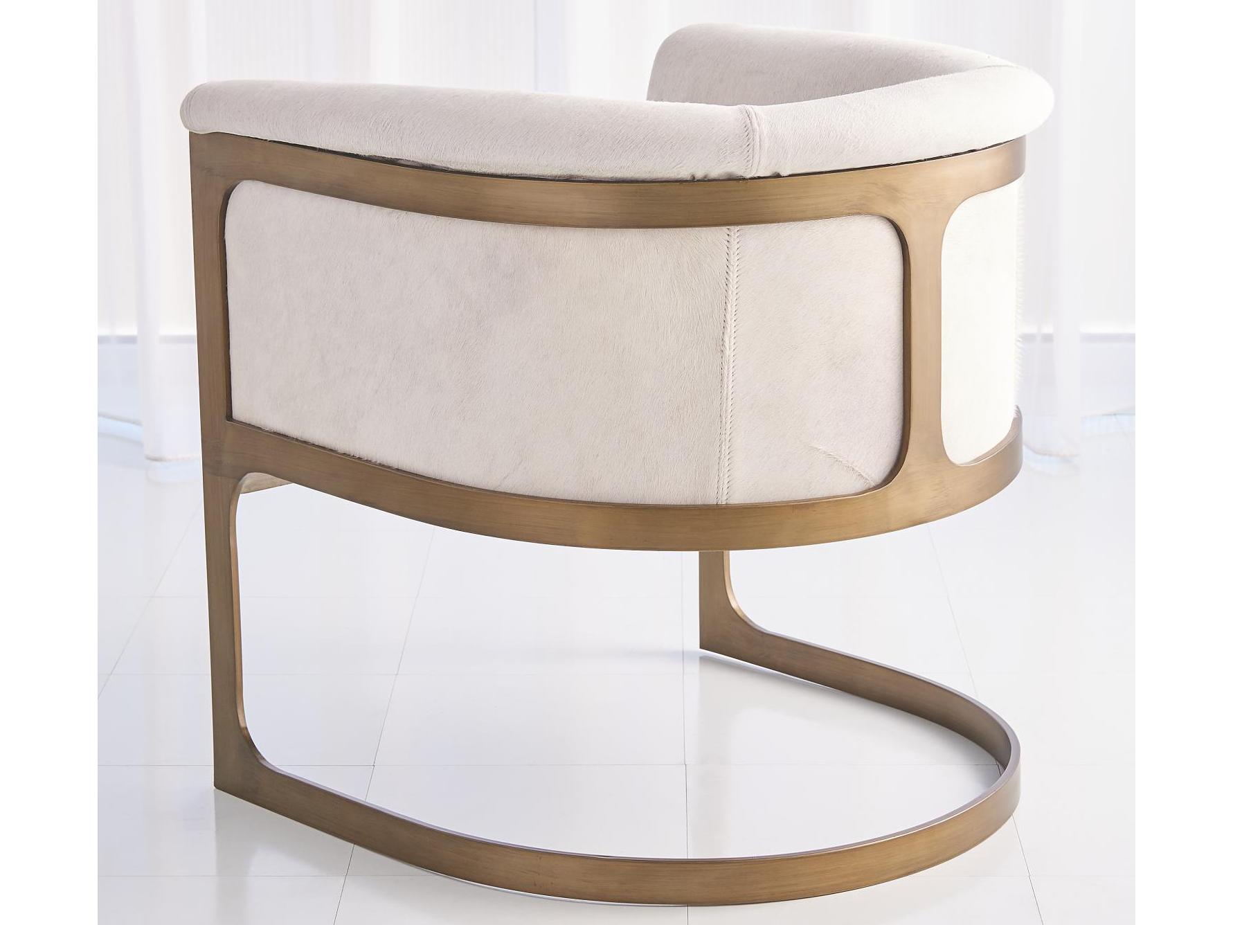 Global Views Gold Leather Accent Chair