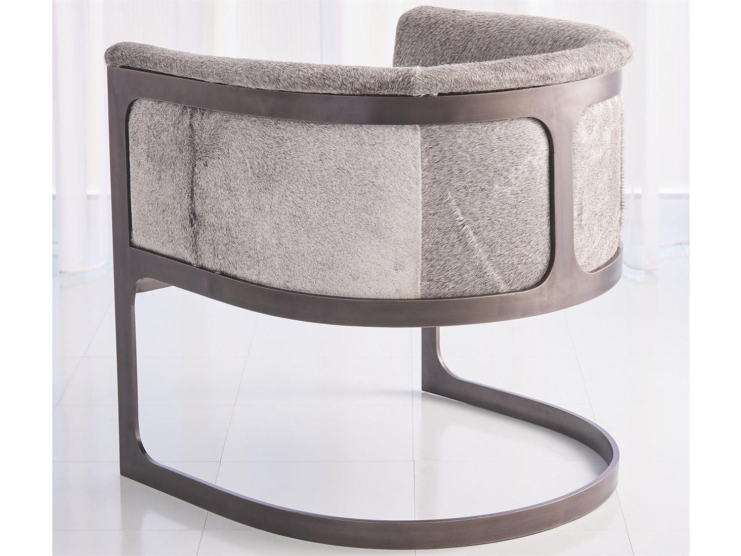 Global Views Gray Fabric Accent Chair