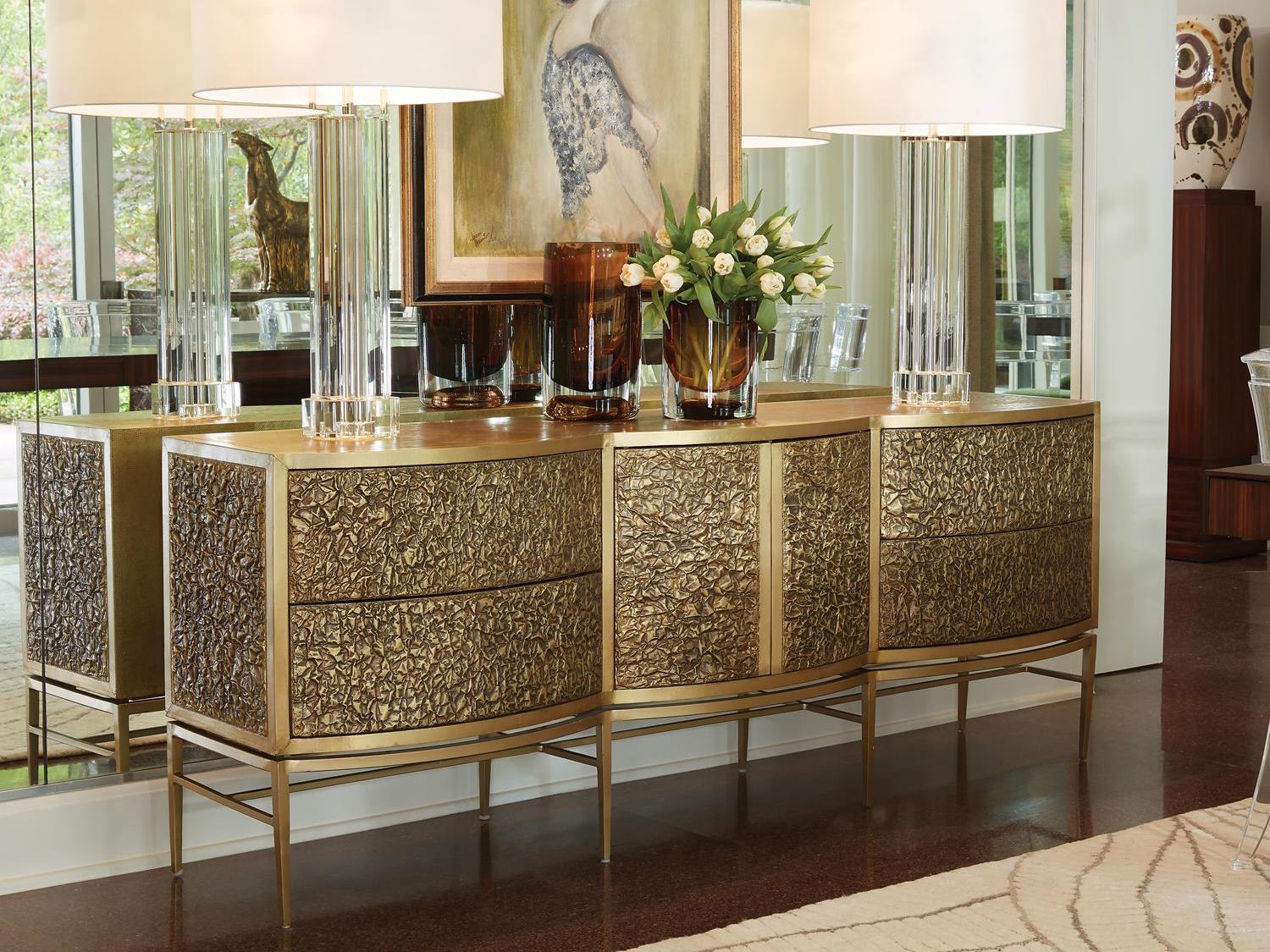 Global Views 73" Brass Bronze Sideboard