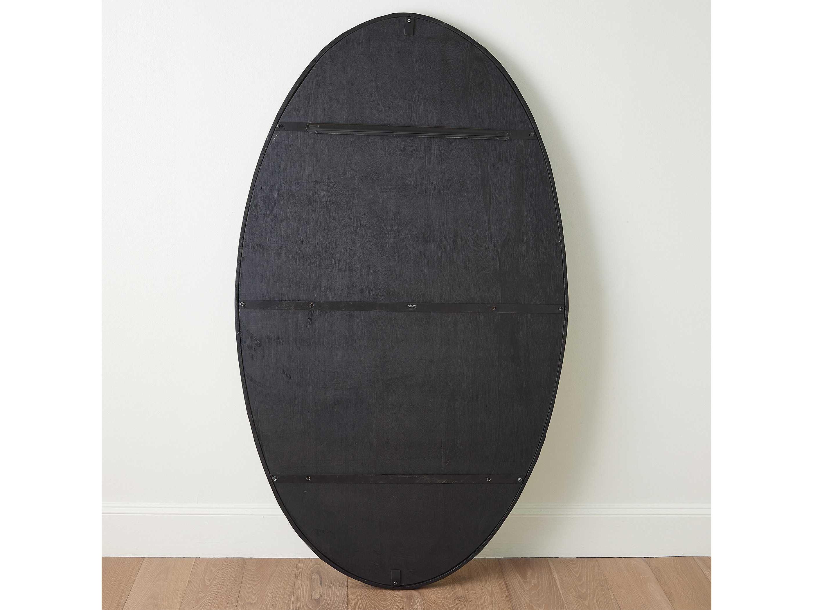 Global Views Forged Iron Black Oval Wall Mirror