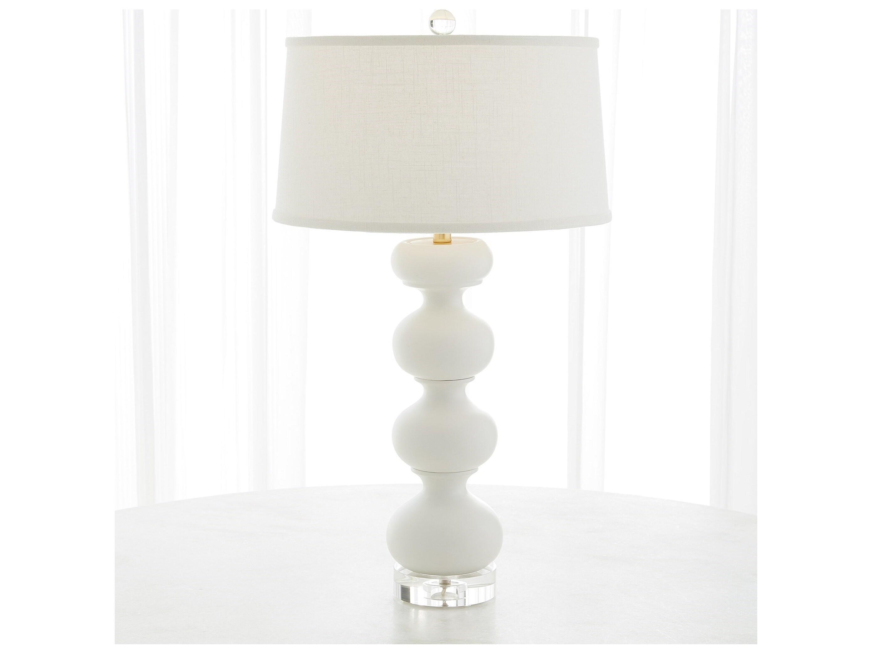 Global Views Stacked White Table Lamp
