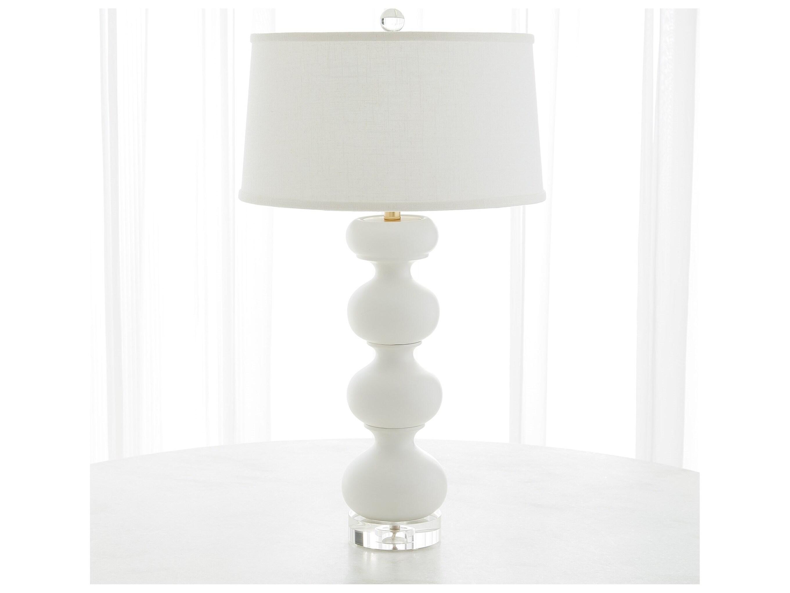 Global Views Stacked White Table Lamp
