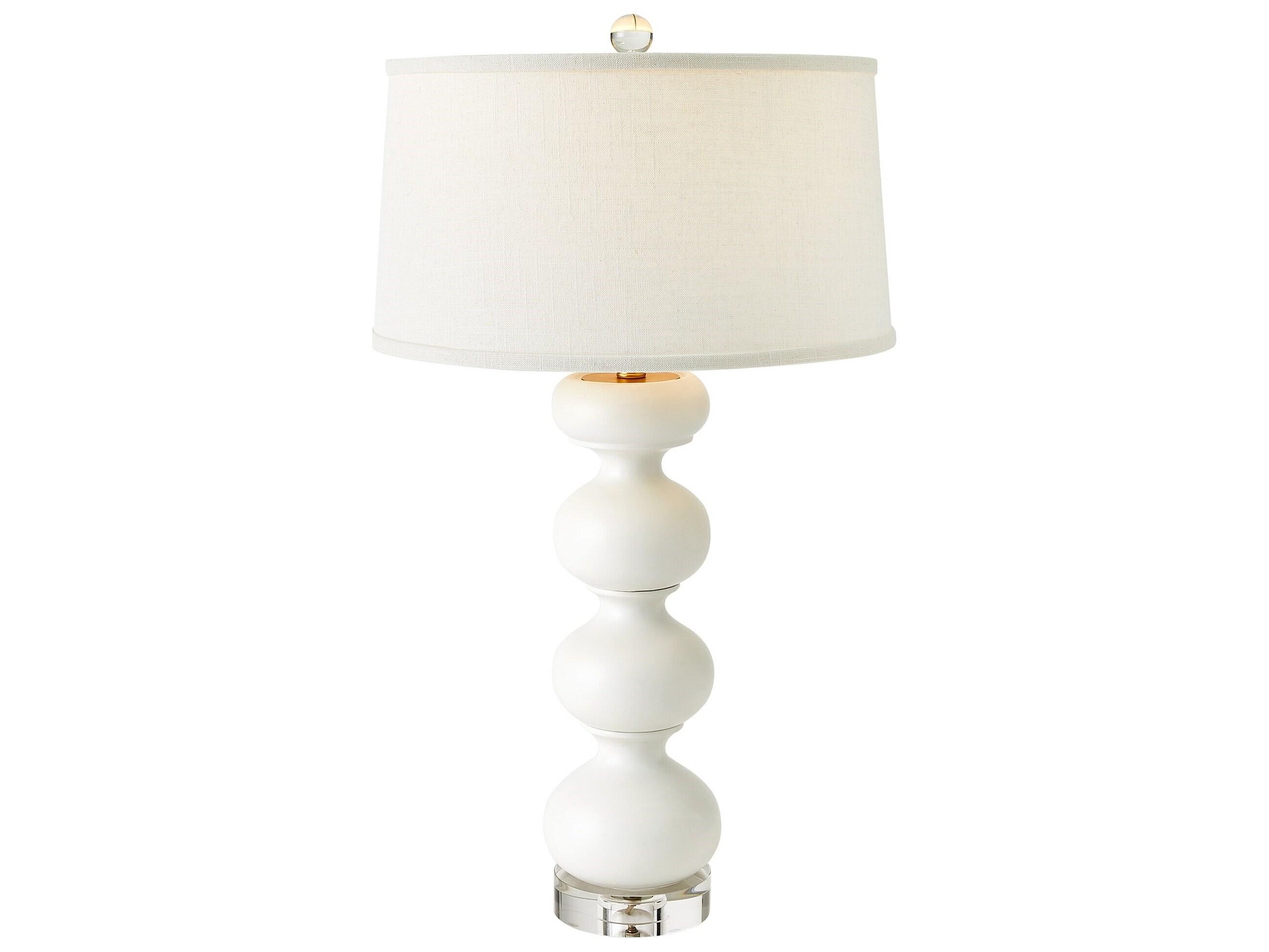 Global Views Stacked White Table Lamp