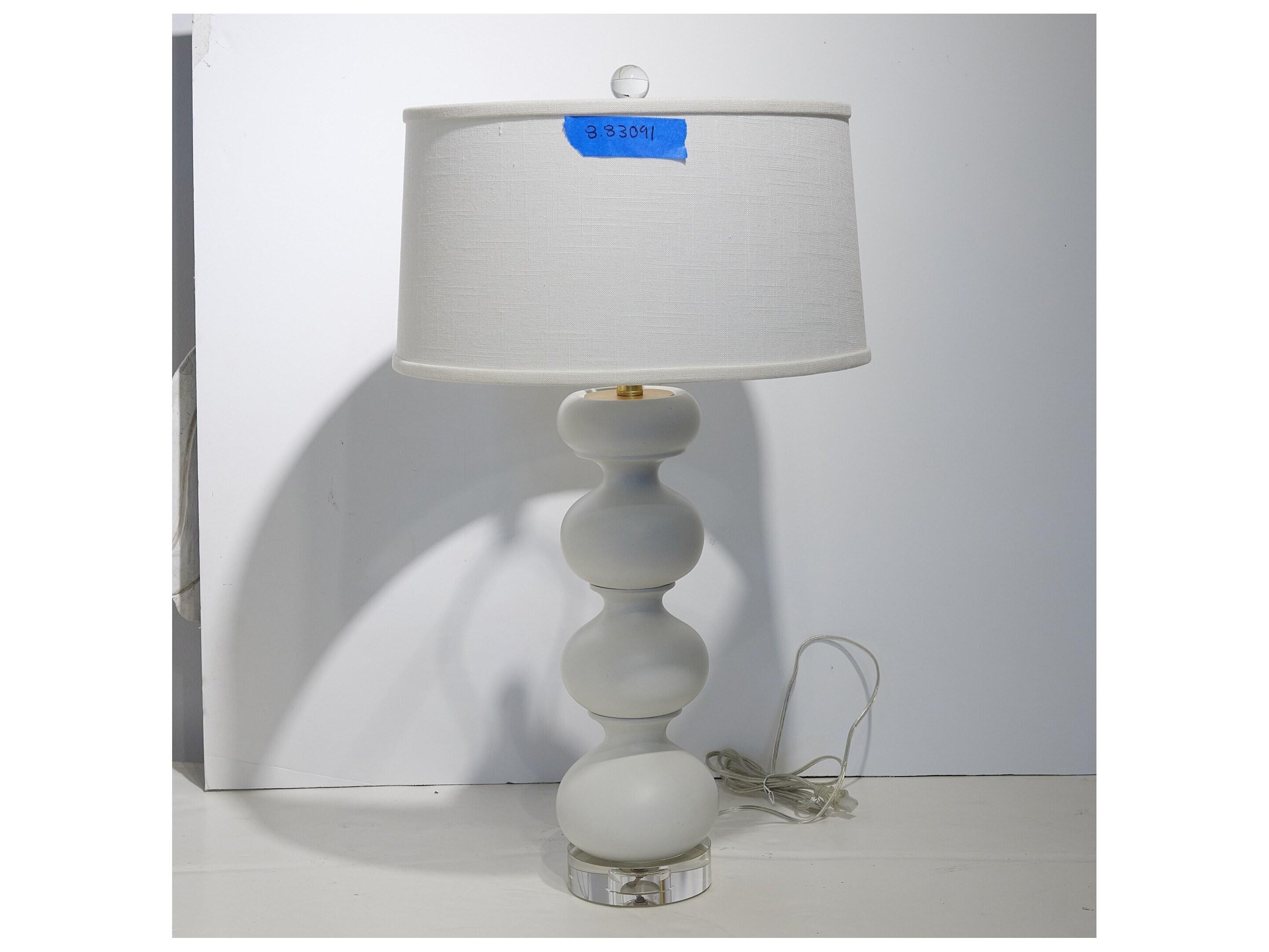 Global Views Stacked White Table Lamp