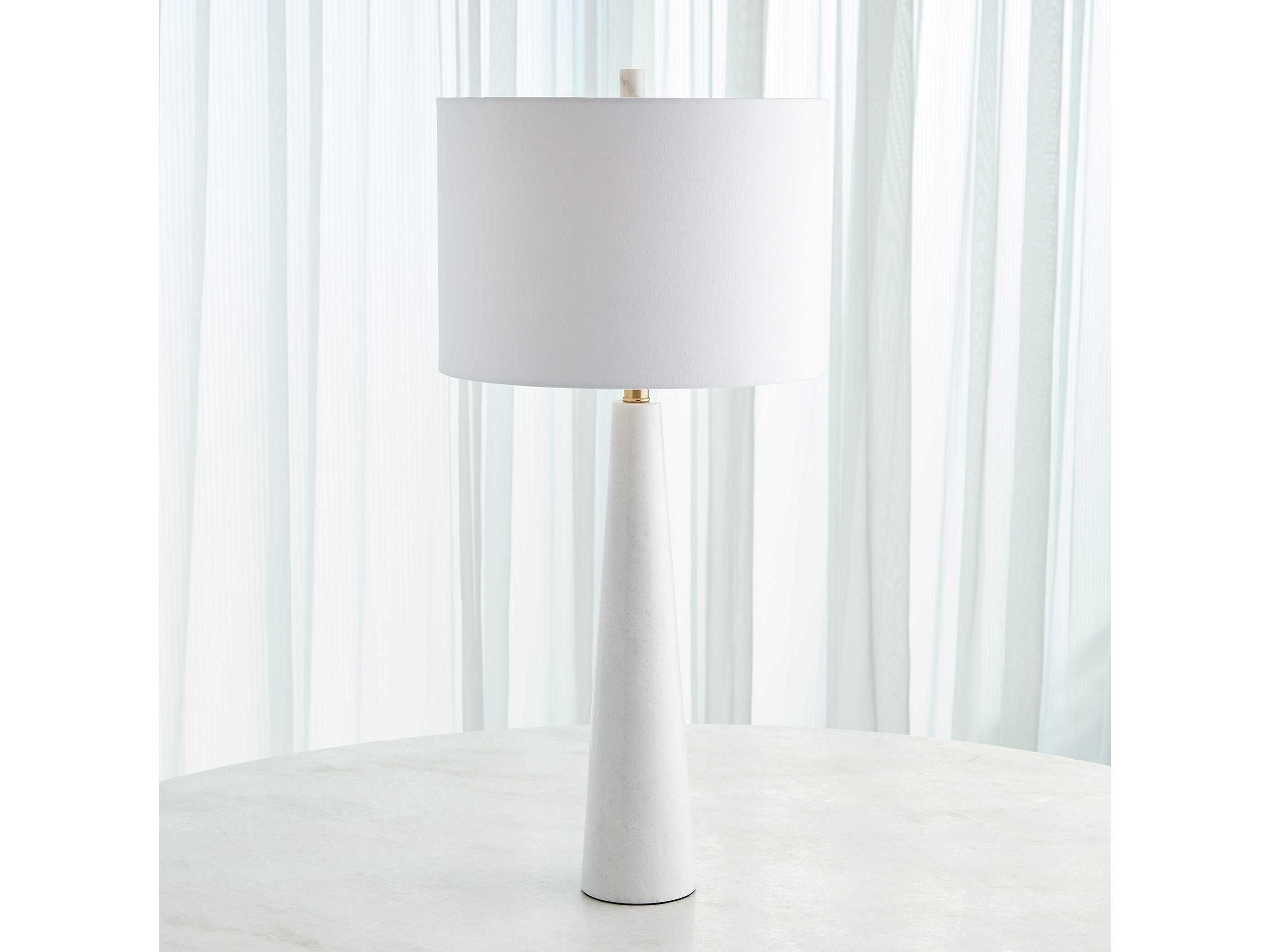 Global Views Pinnacle Silver White Buffet Lamp