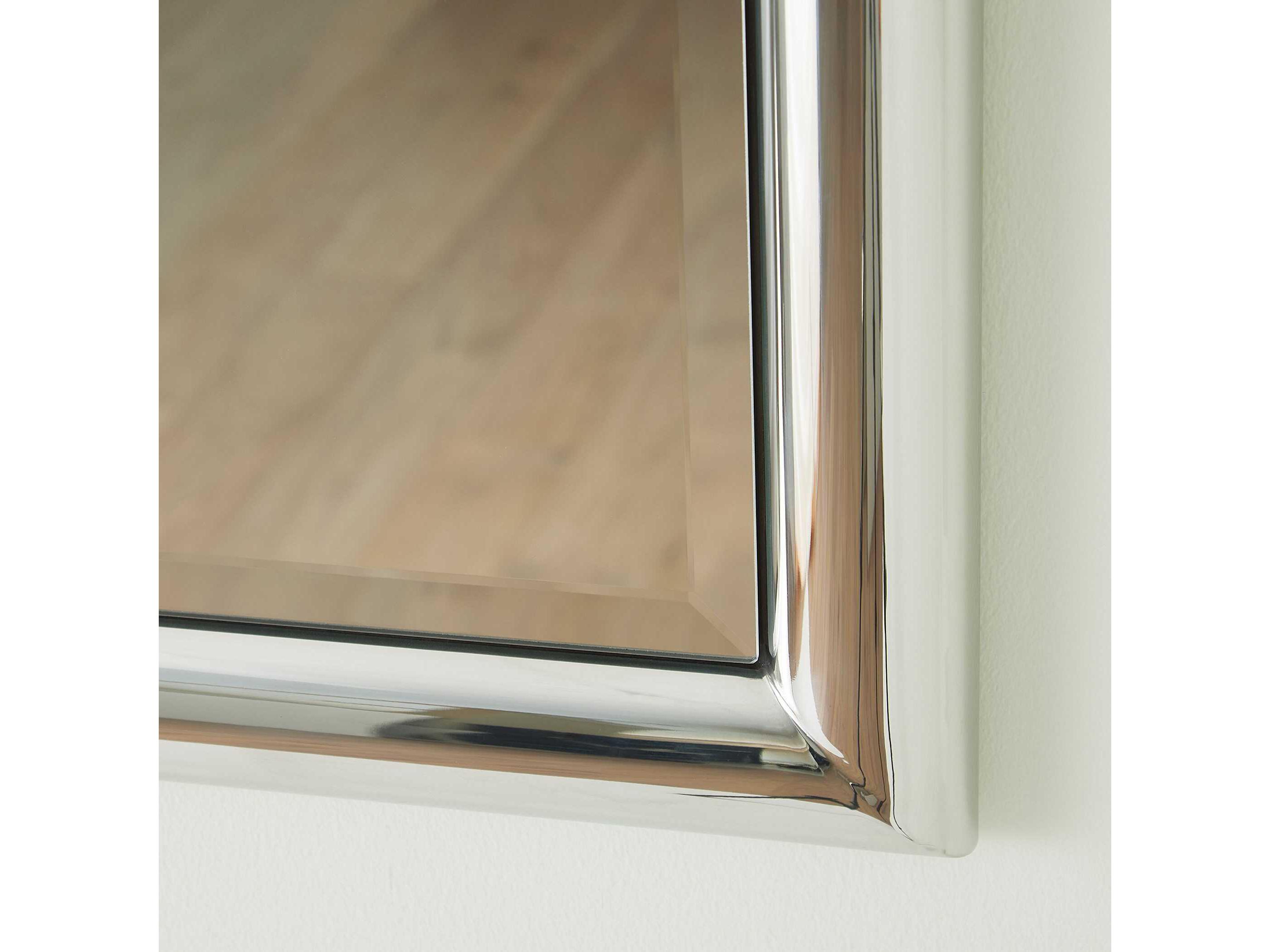 Global Views Bennett Polished Nickel Rectangular Floor Mirror