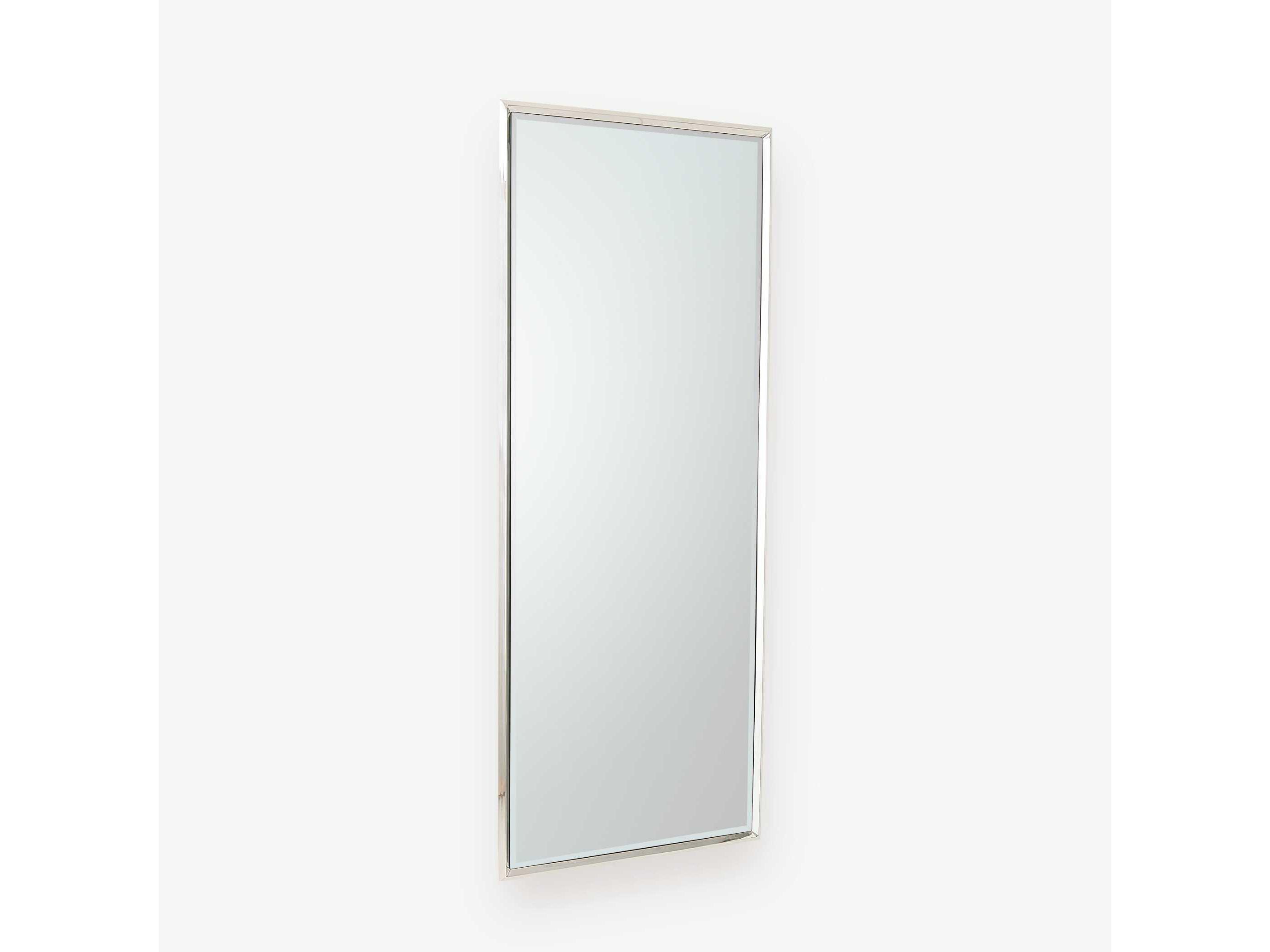 Global Views Reeves Polished Nickel Rectangular Floor Mirror