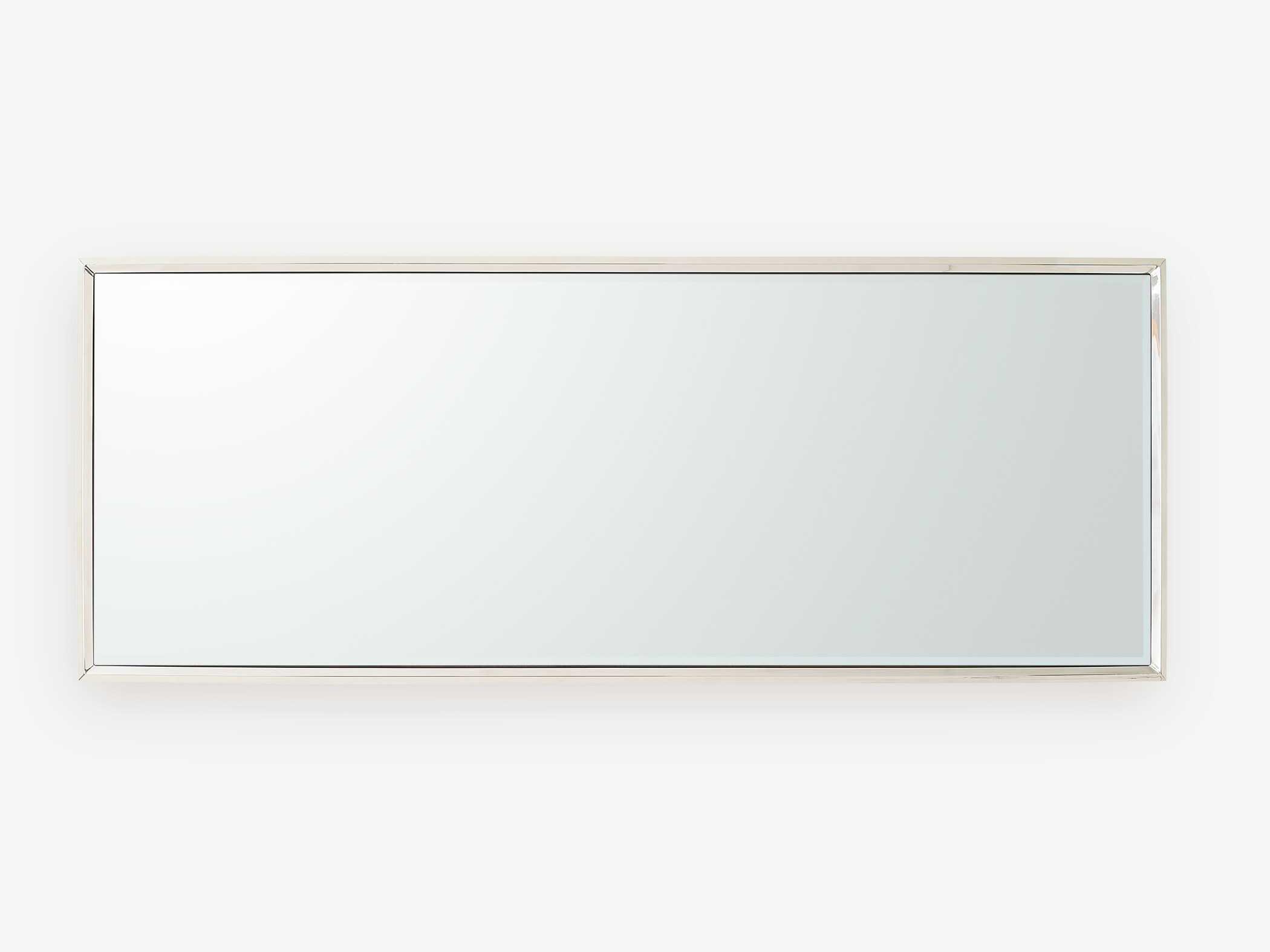 Global Views Reeves Polished Nickel Rectangular Floor Mirror