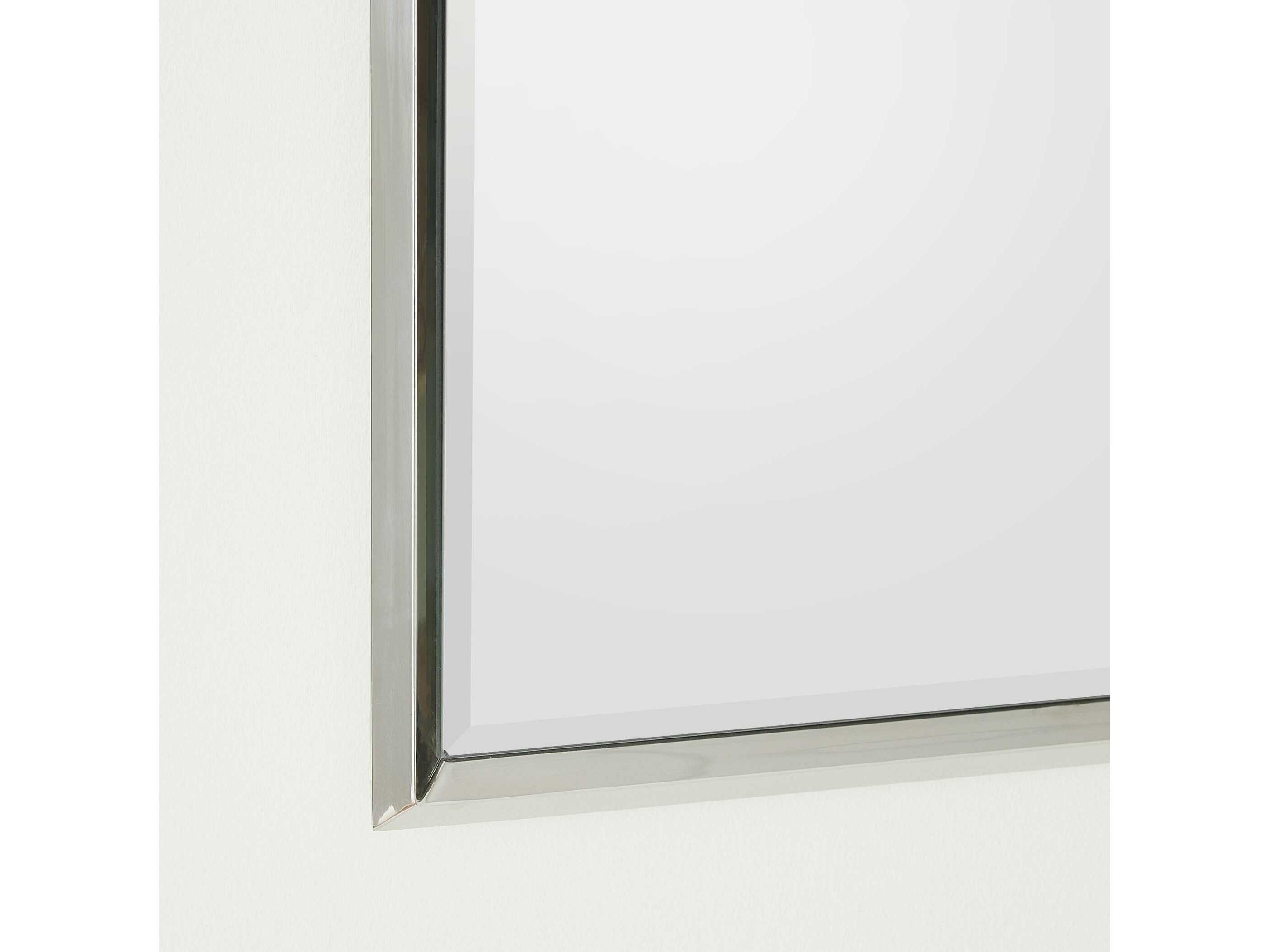 Global Views Reeves Polished Nickel Rectangular Floor Mirror