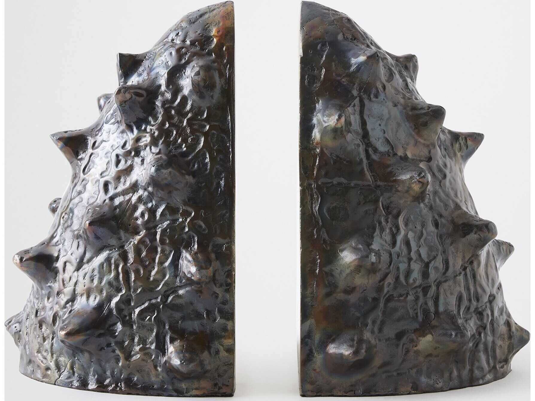 Global Views Biomorphic Bronze And Faux Brass Bookends