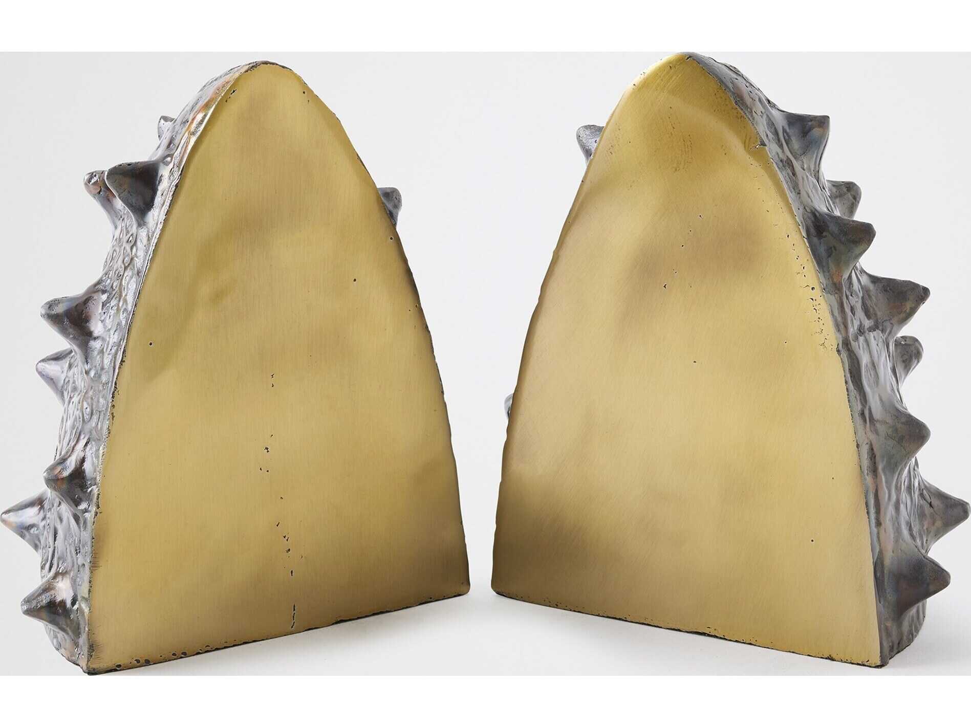 Global Views Biomorphic Bronze And Faux Brass Bookends