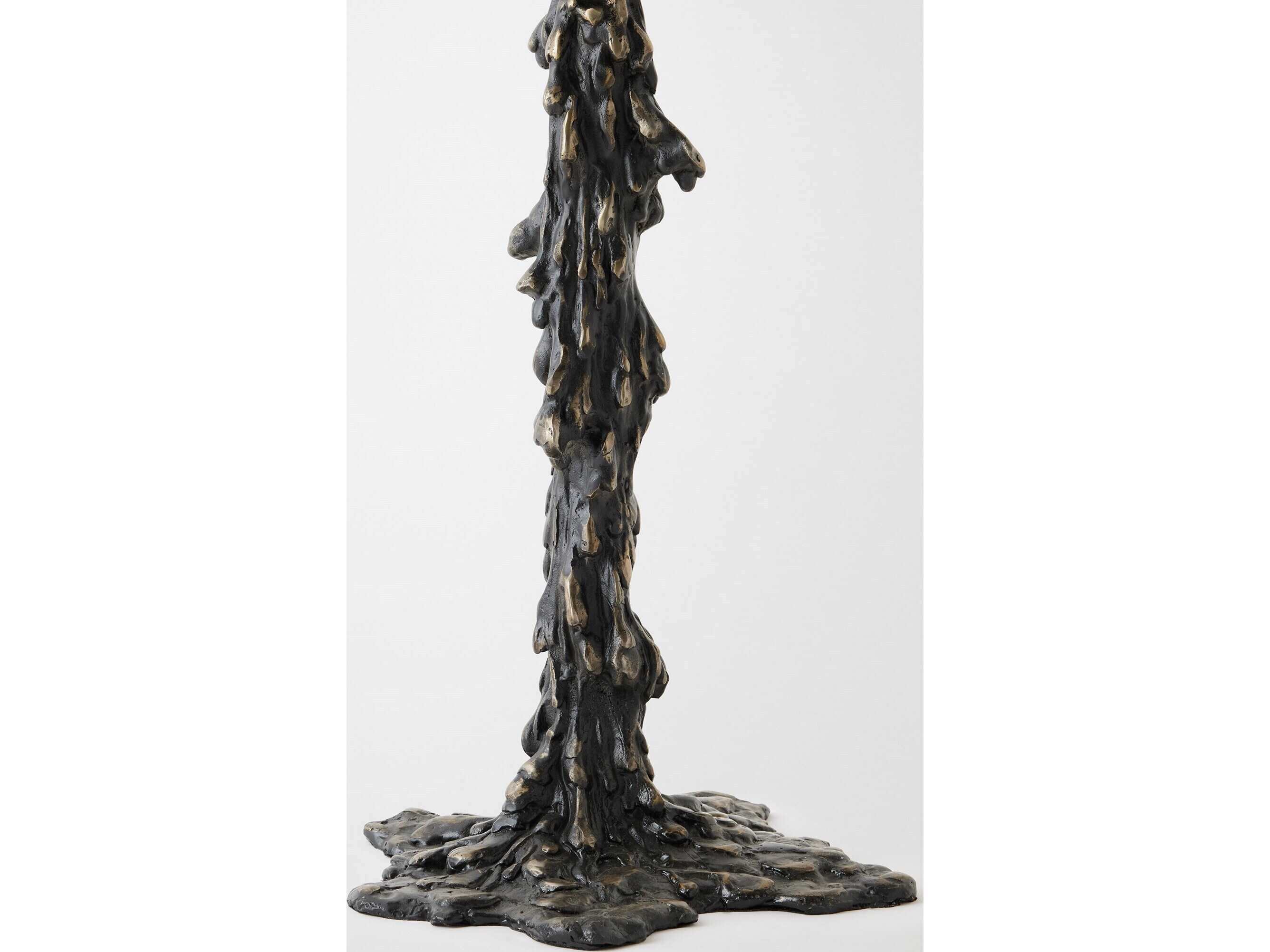 Global Views Melting Round Marble Bronze End Table