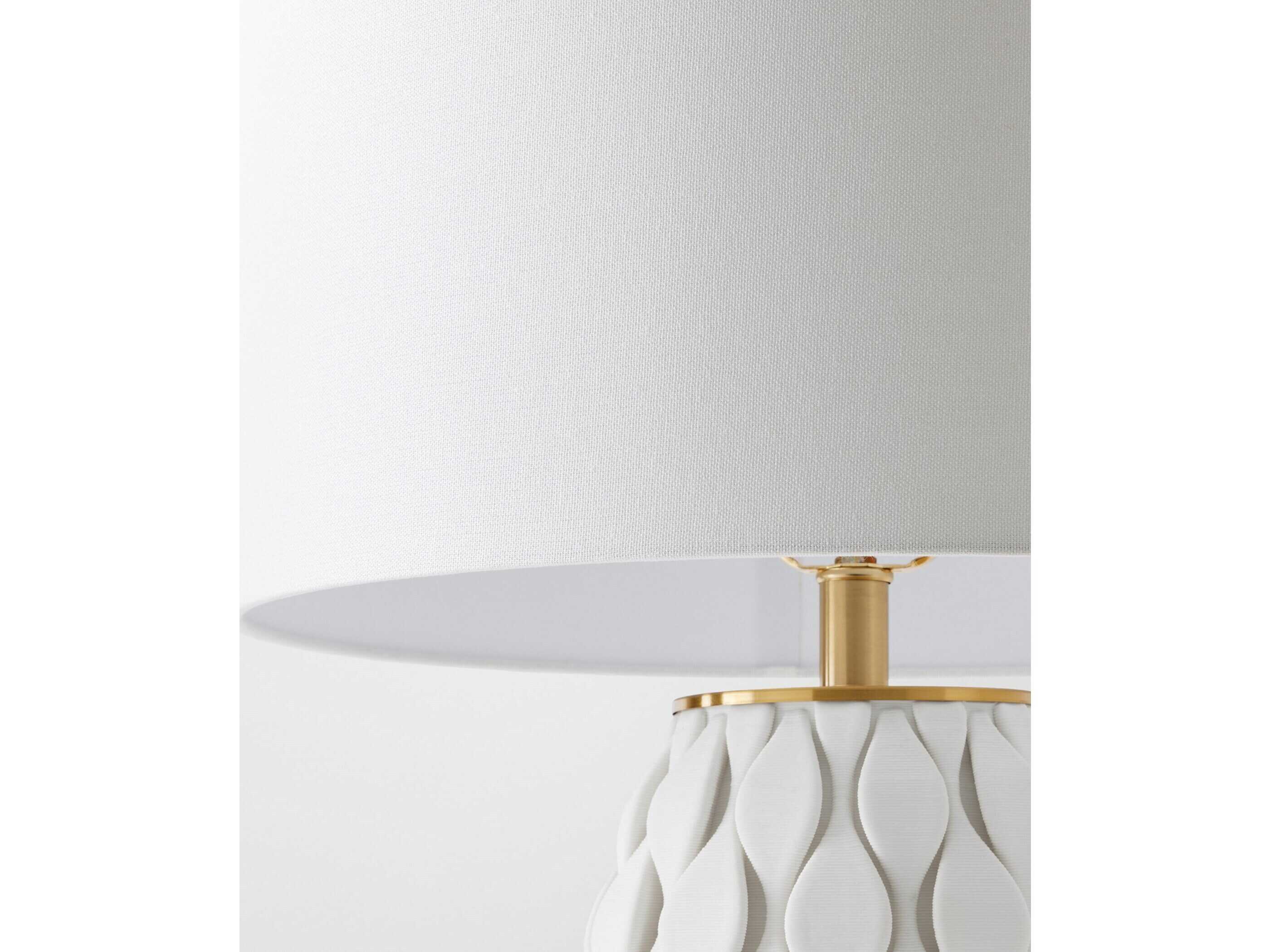 Global Views Pillowed White Brass Black Buffet Lamp