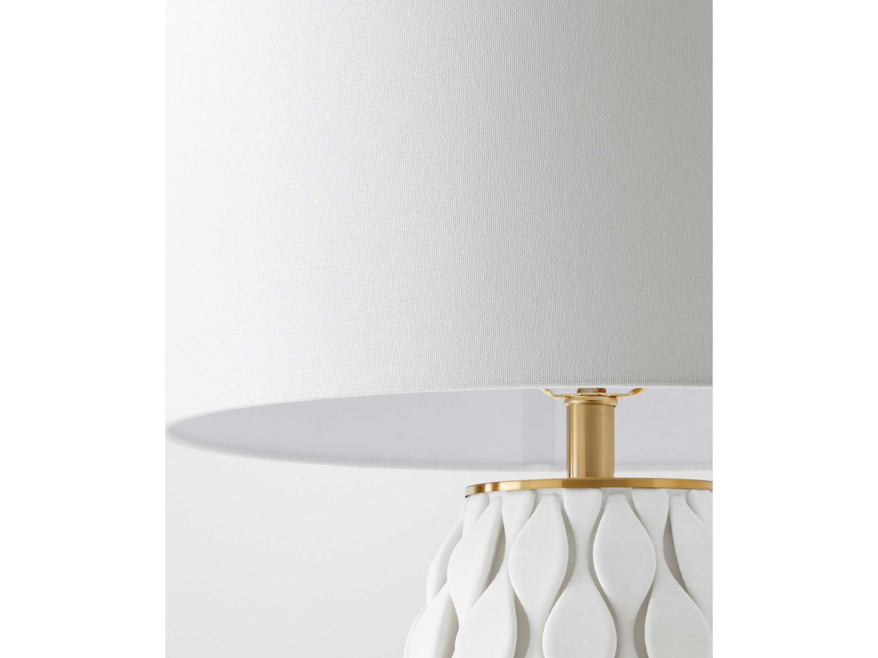Global Views Pillowed White Brass Black Buffet Lamp
