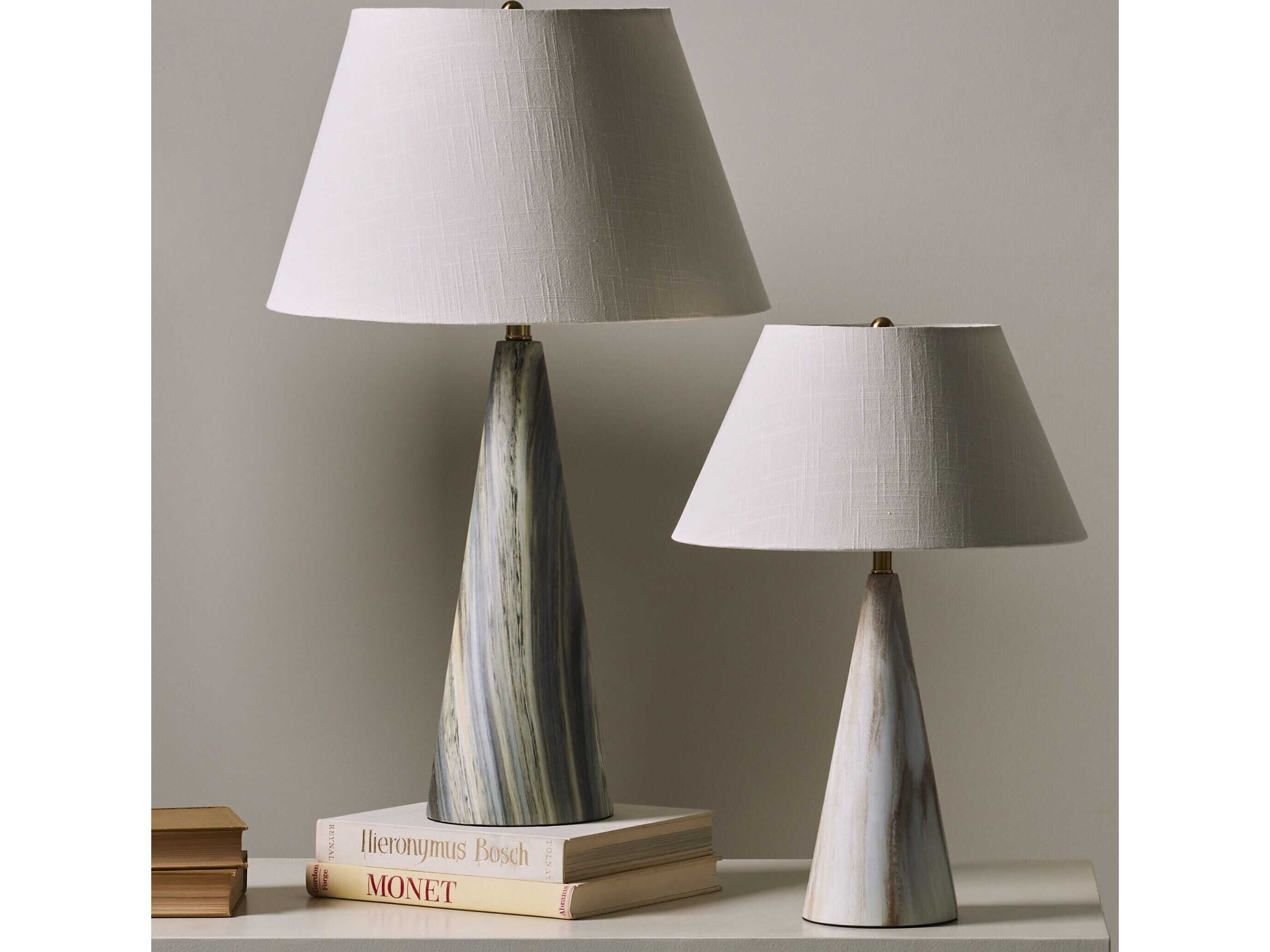 Global Views Conical Brass Gold Table Lamp