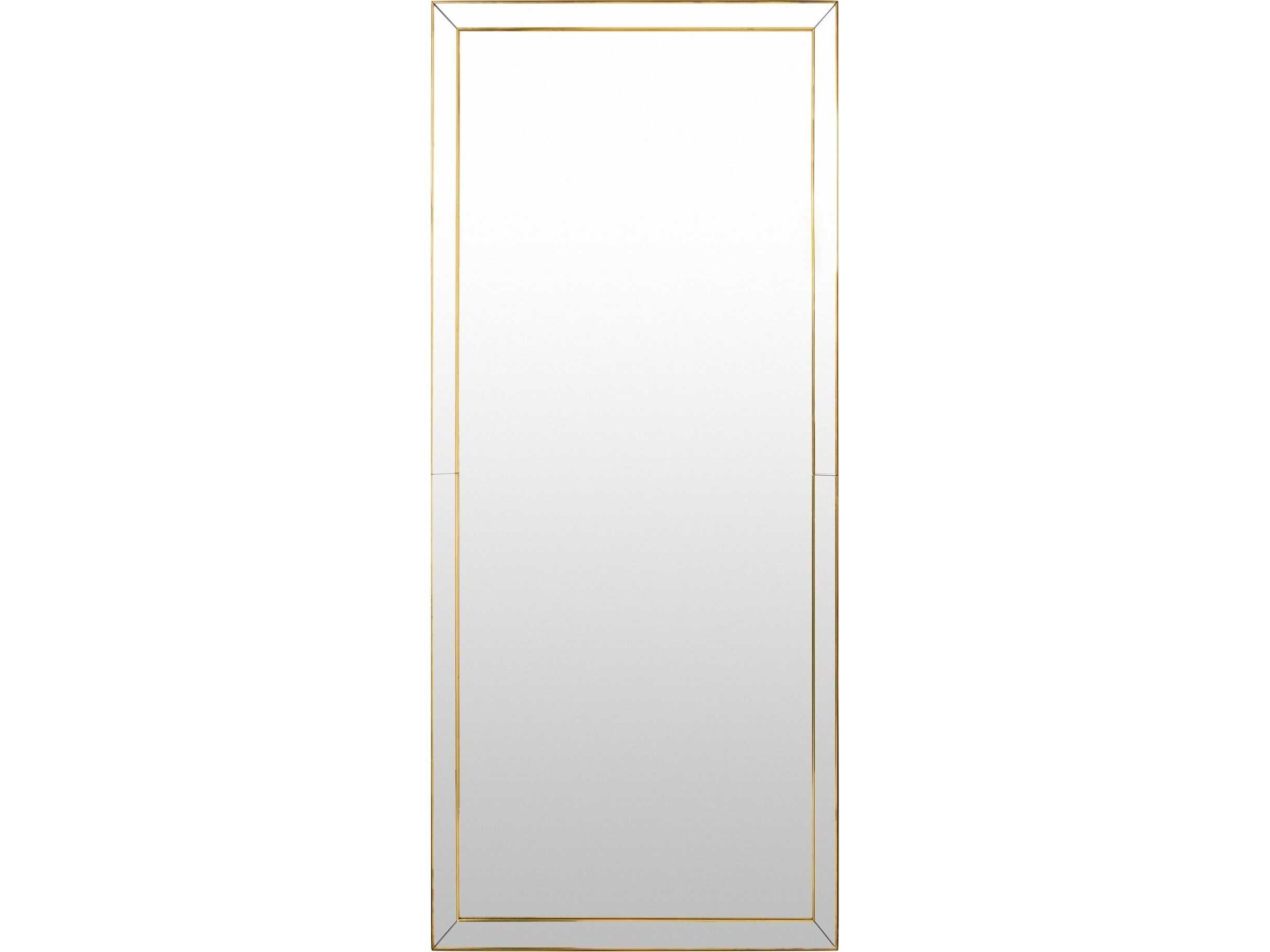 Global Views Lovely Brushed Brass Floor Mirror Rectangular