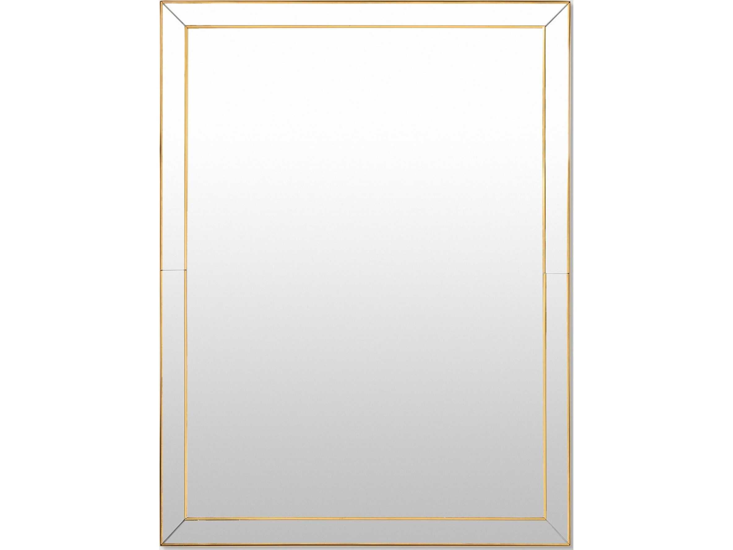 Global Views Lovely Brushed Brass Wall Mirror Rectangular