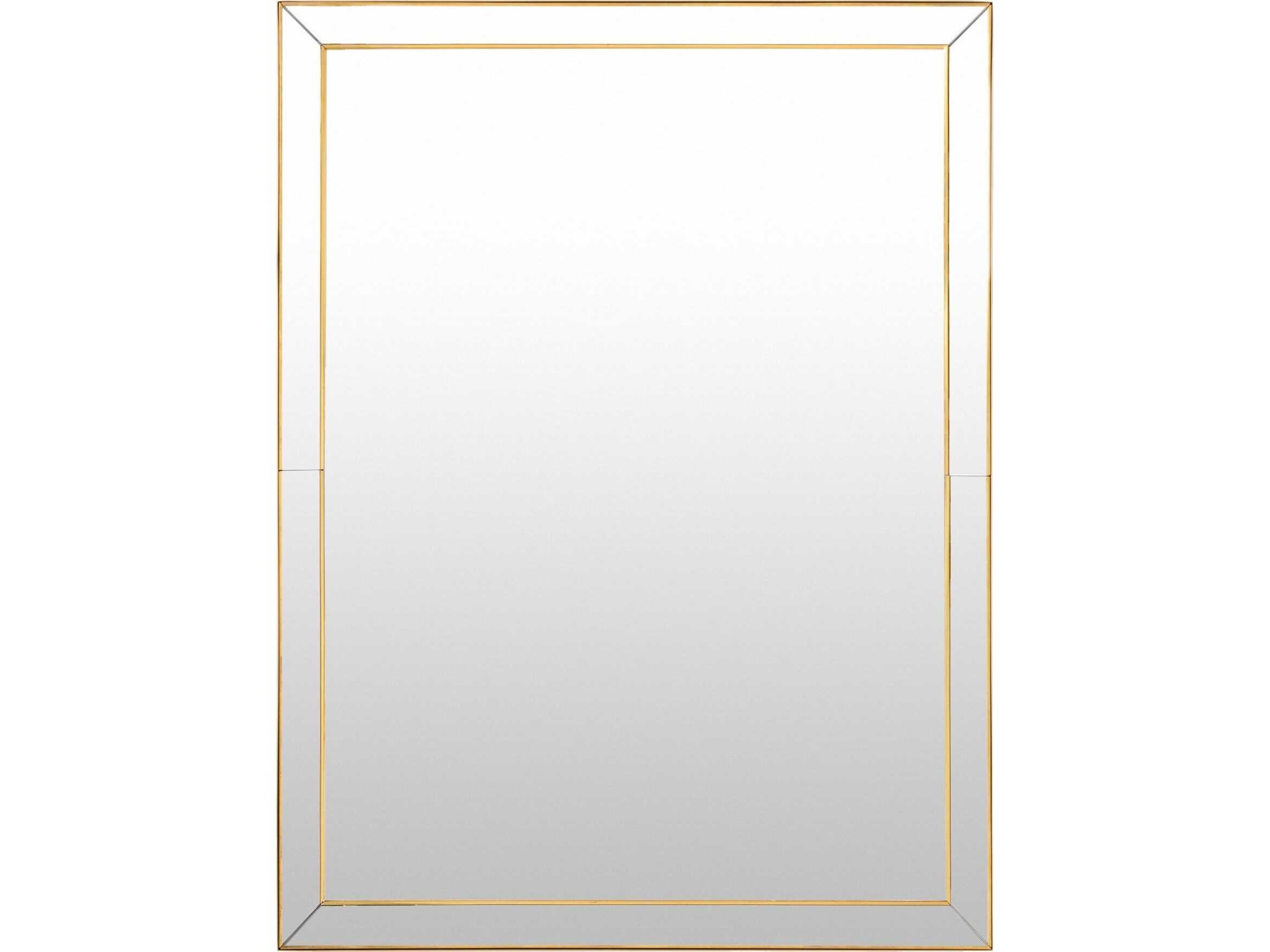 Global Views Lovely Brushed Brass Wall Mirror Rectangular