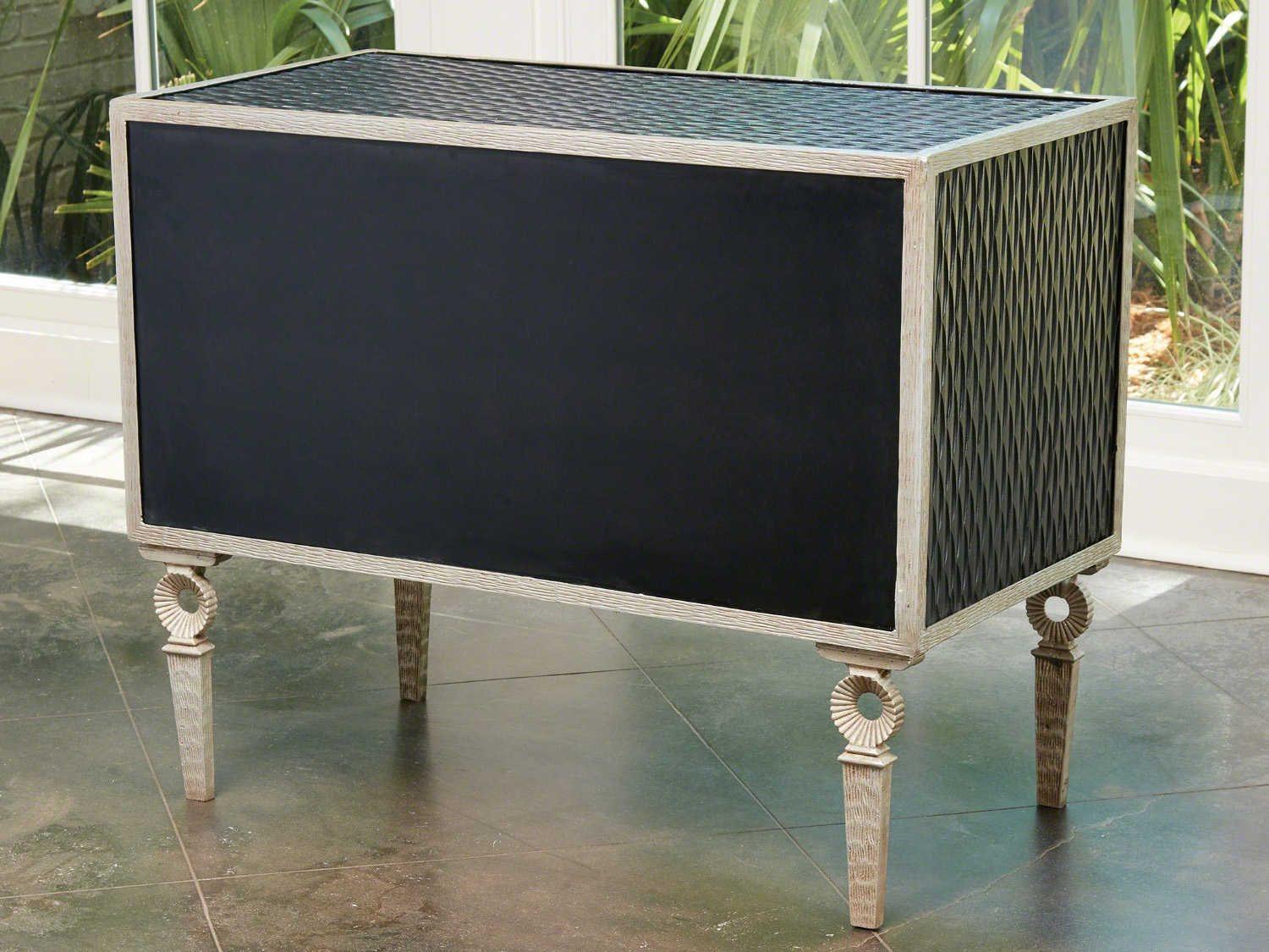 Global Views 3-Drawers Black Acacia Wood Dresser