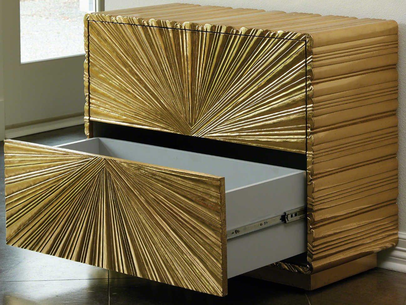 Global Views 3-Drawers Gold Dresser