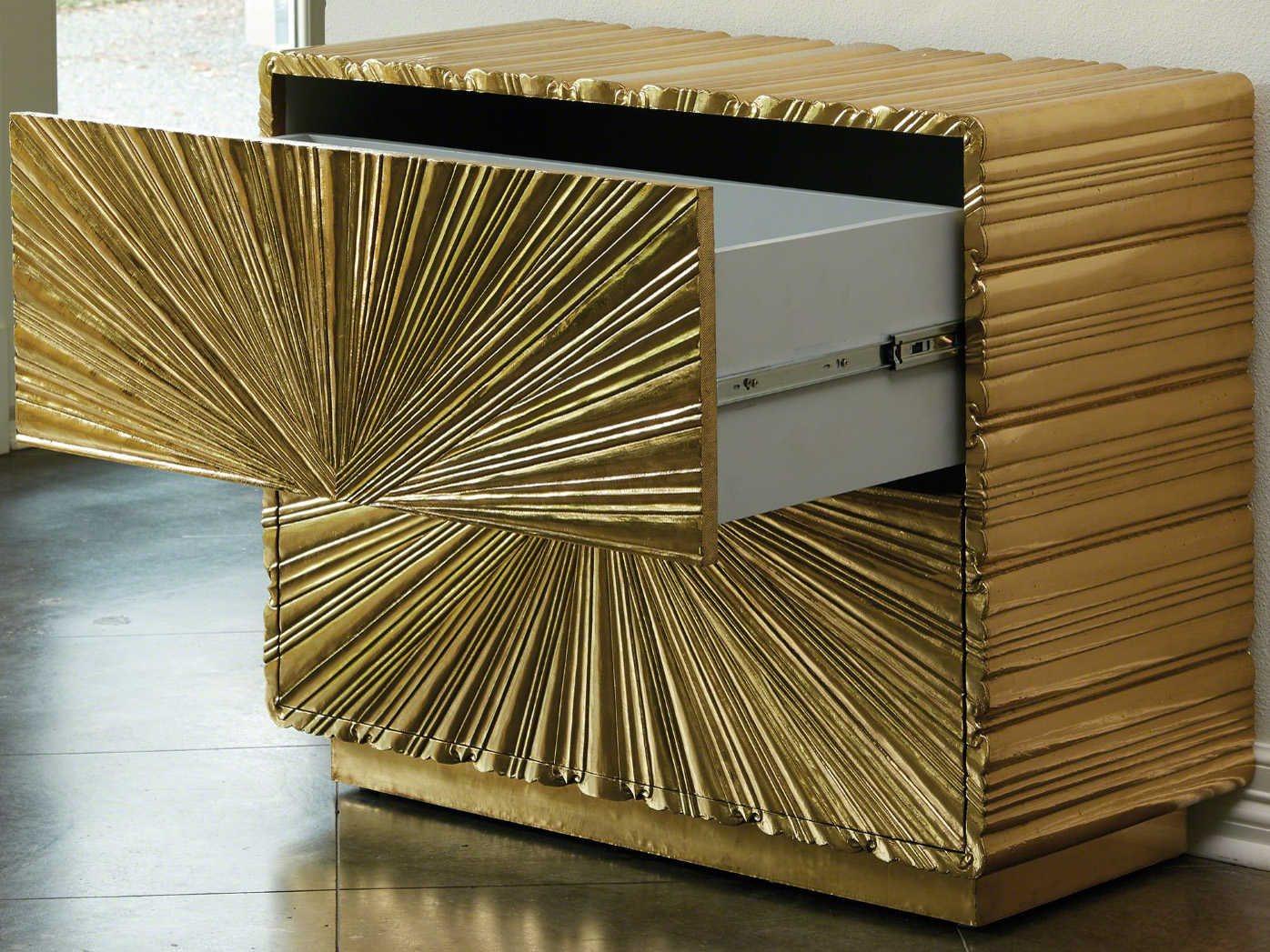 Global Views 3-Drawers Gold Dresser
