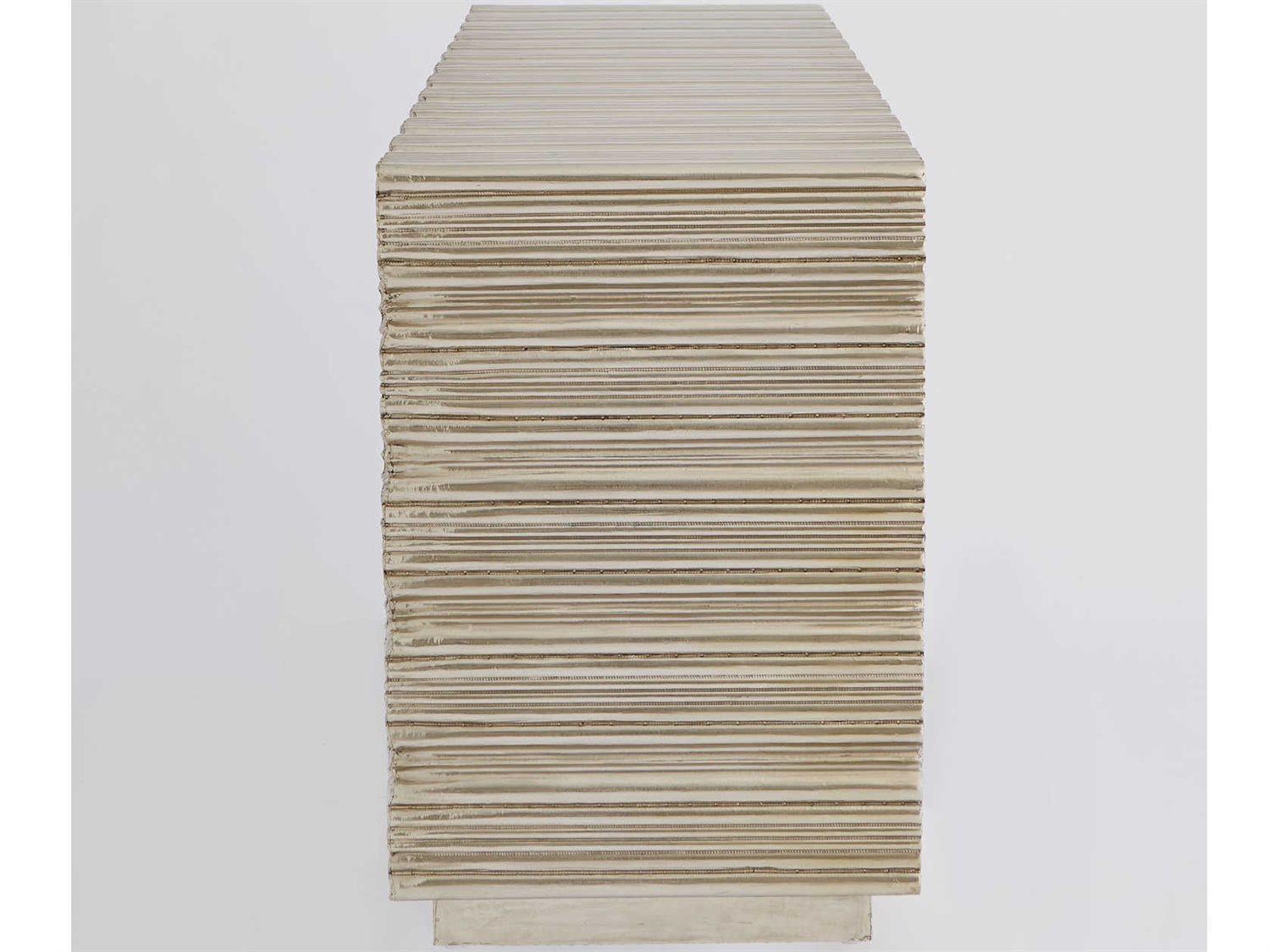 Global Views 72" Grey Deco White Alloy Metal Sideboard