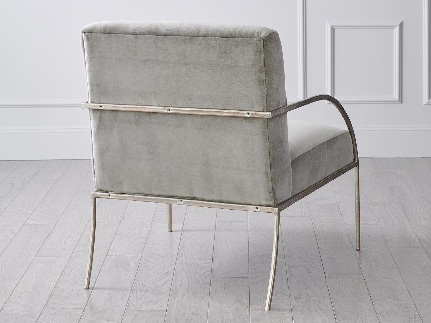 Global Views Gray Fabric Accent Chair