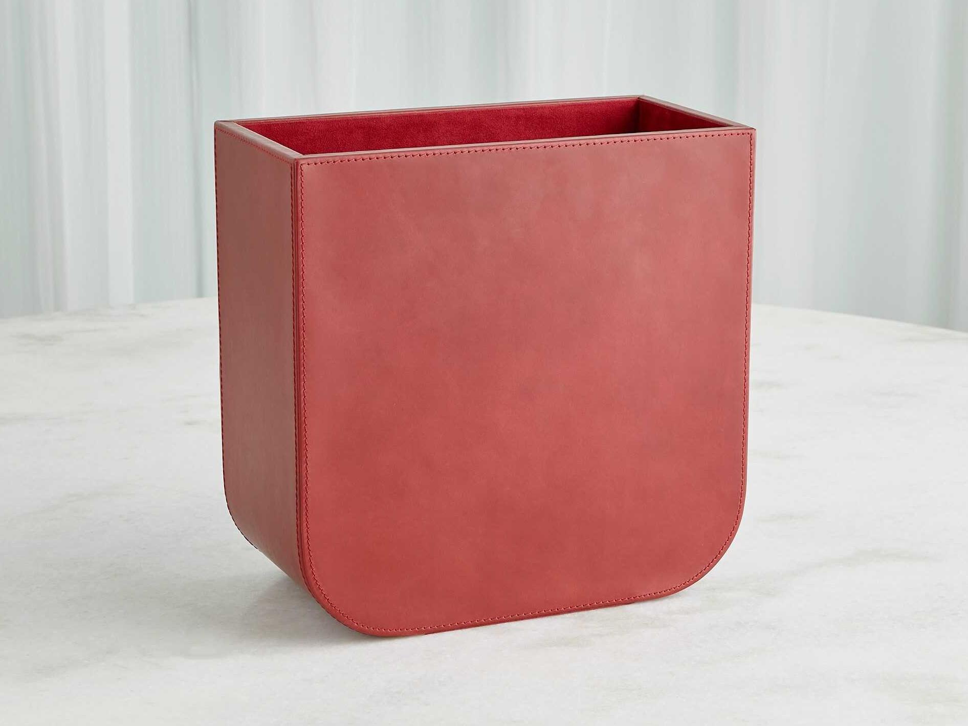 Global Views Radius Deep Red Wastebasket