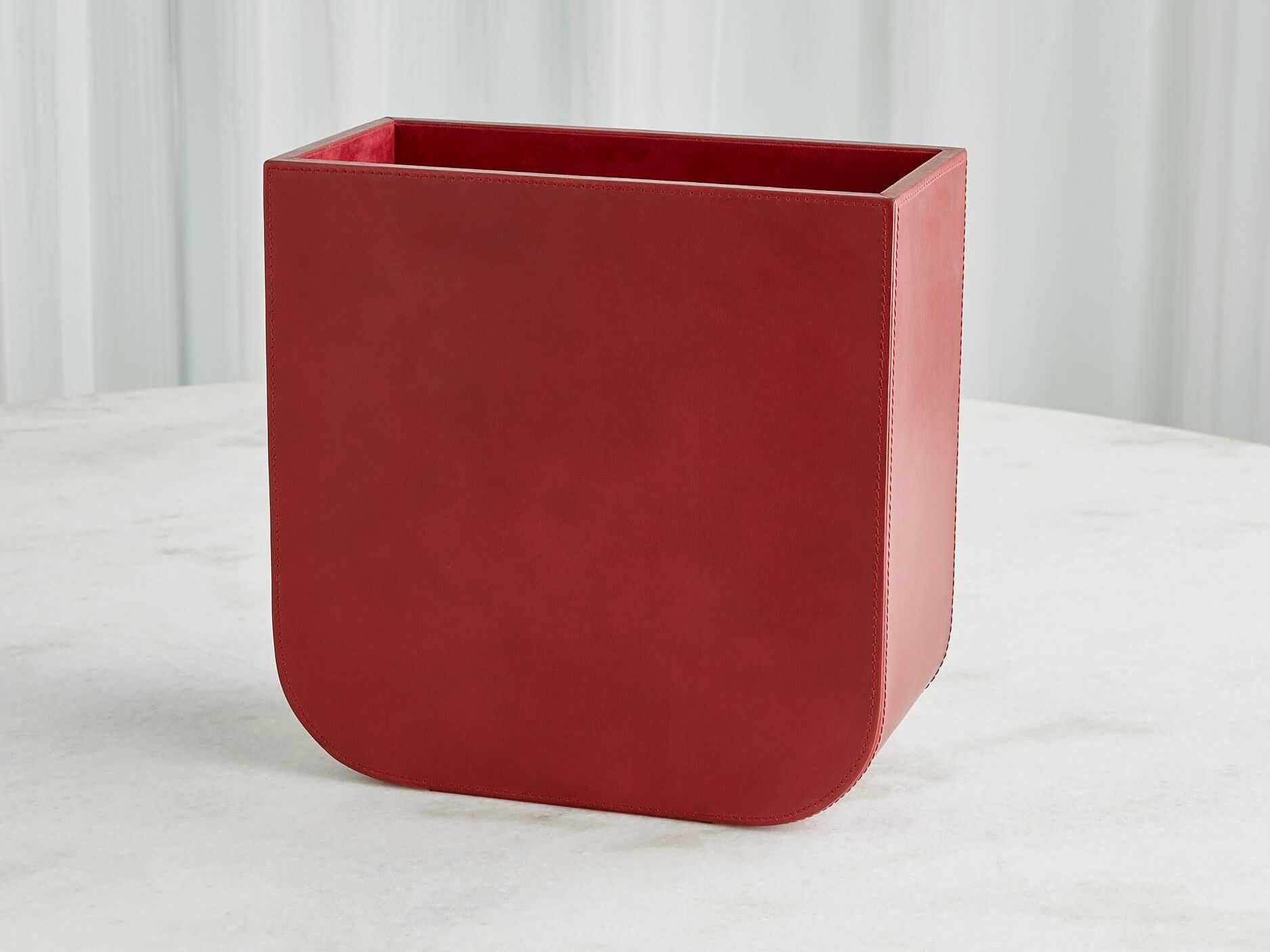 Global Views Radius Deep Red Wastebasket