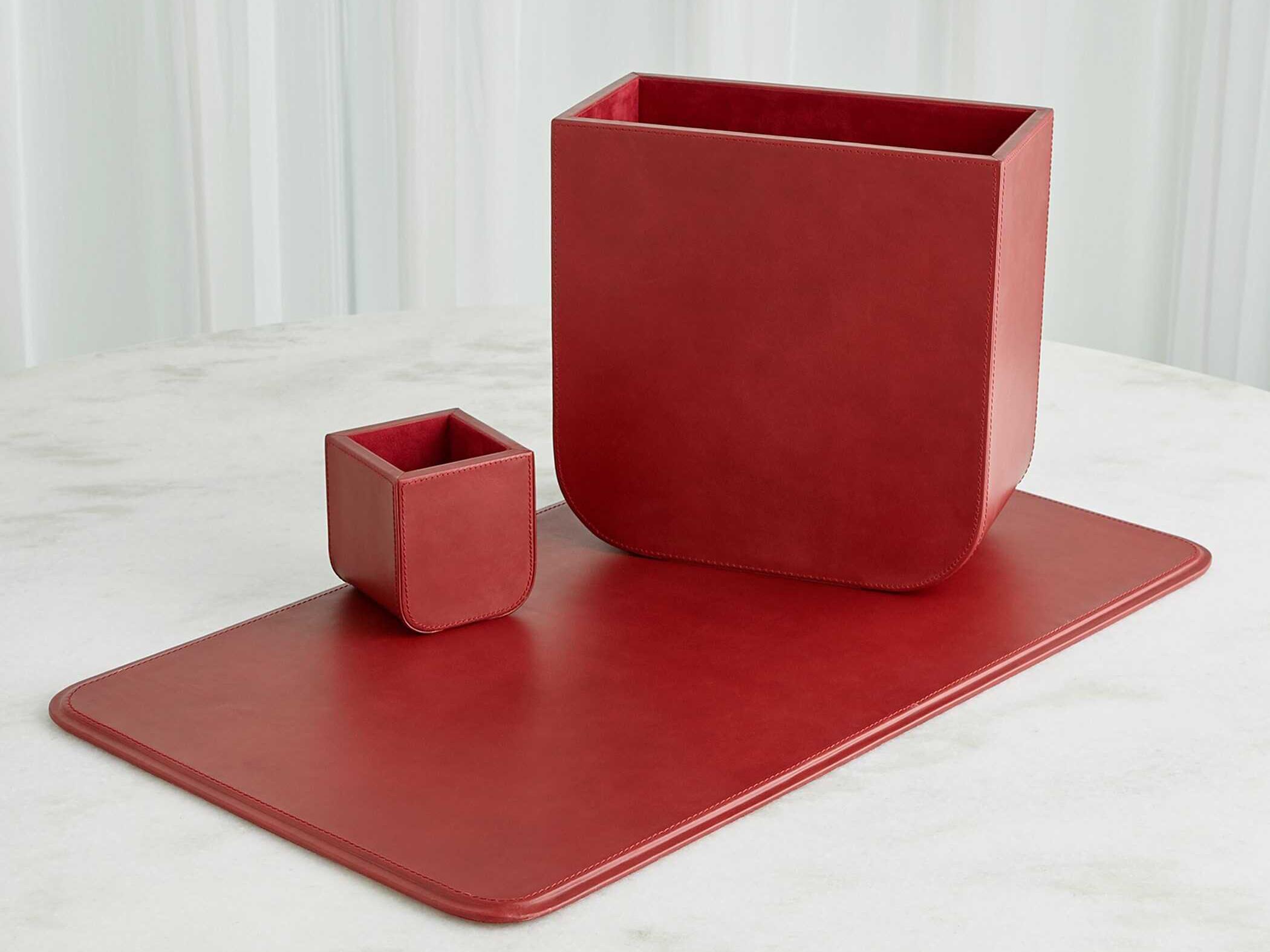 Global Views Radius Deep Red Desk Blotter