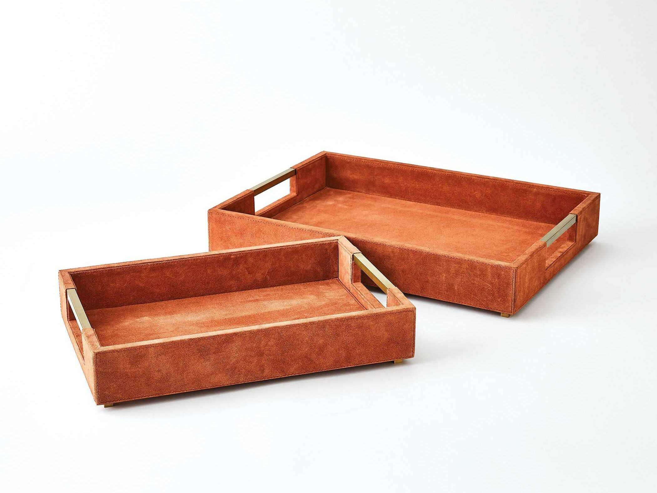 Global Views Rust Suede Posh Tray