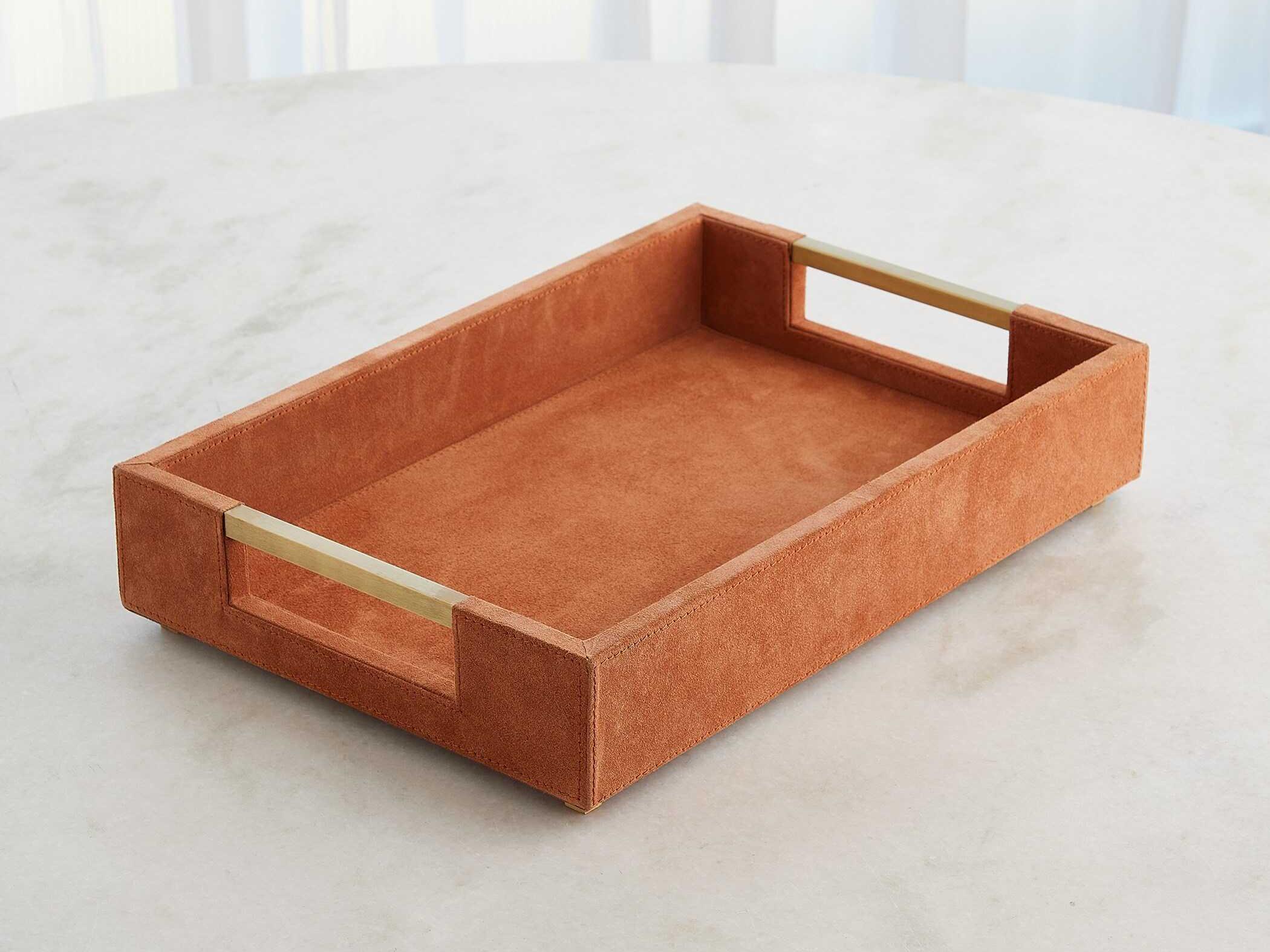 Global Views Rust Suede Posh Tray