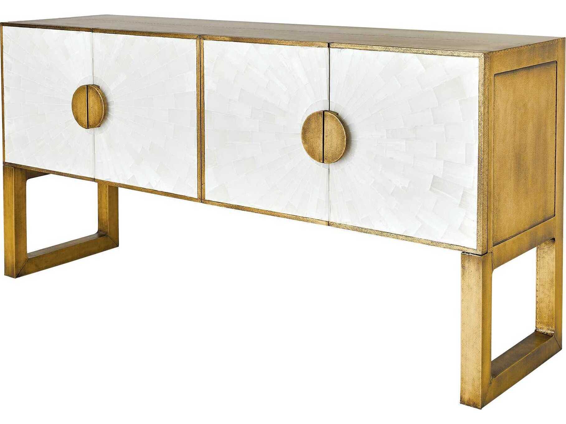 Global Views Gypsum Rectangular Wood Console Table