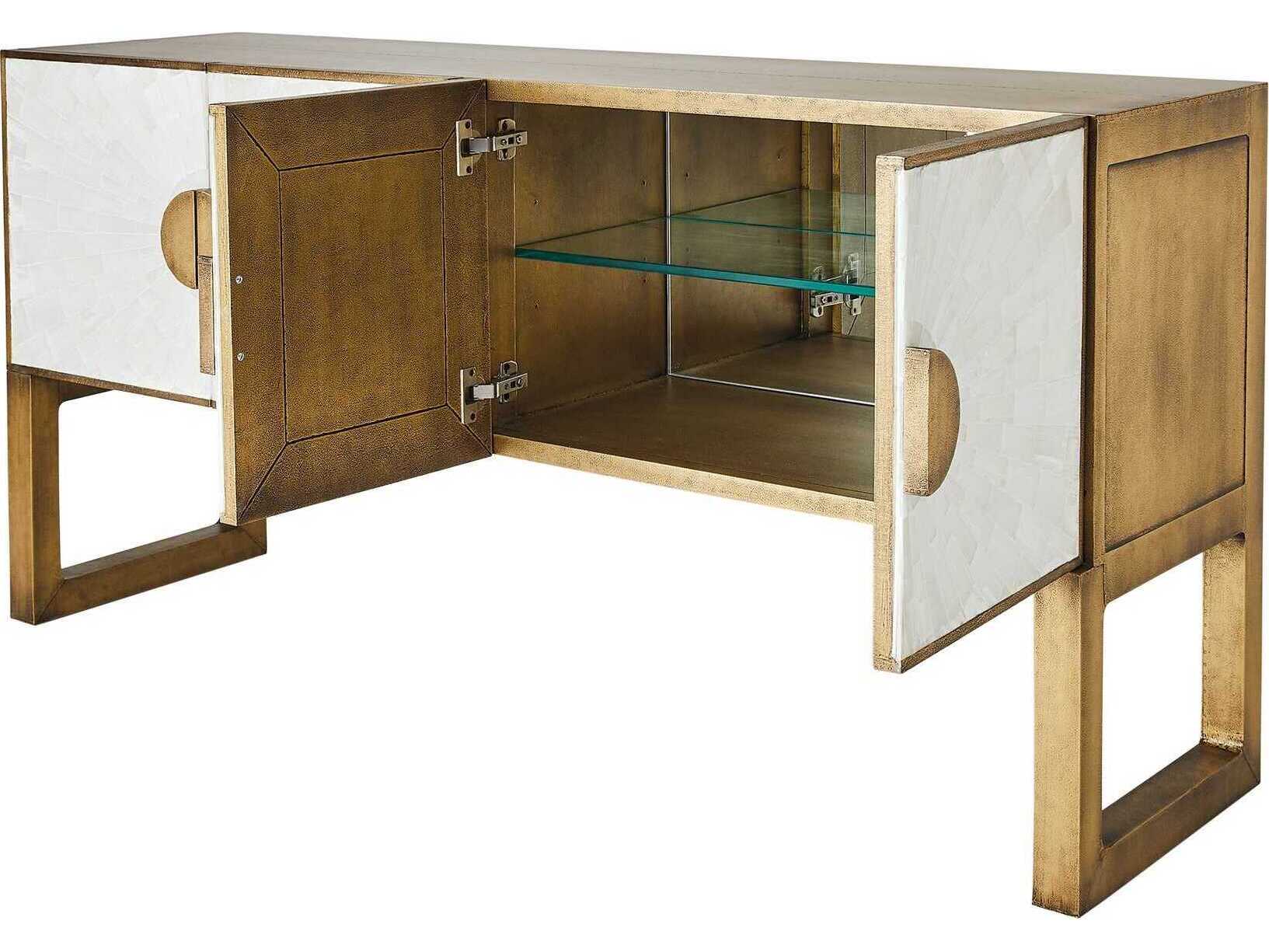 Global Views Gypsum Rectangular Wood Console Table