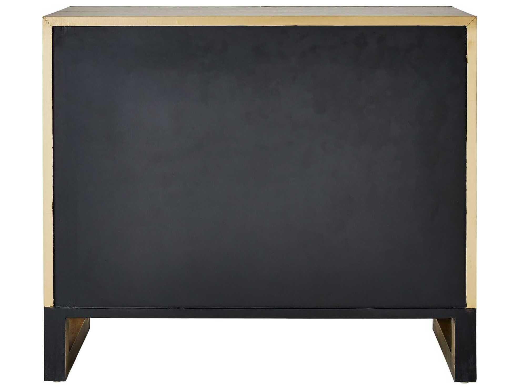 Global Views Gypsum Antique Satin Brass Gold Accent Cabinet