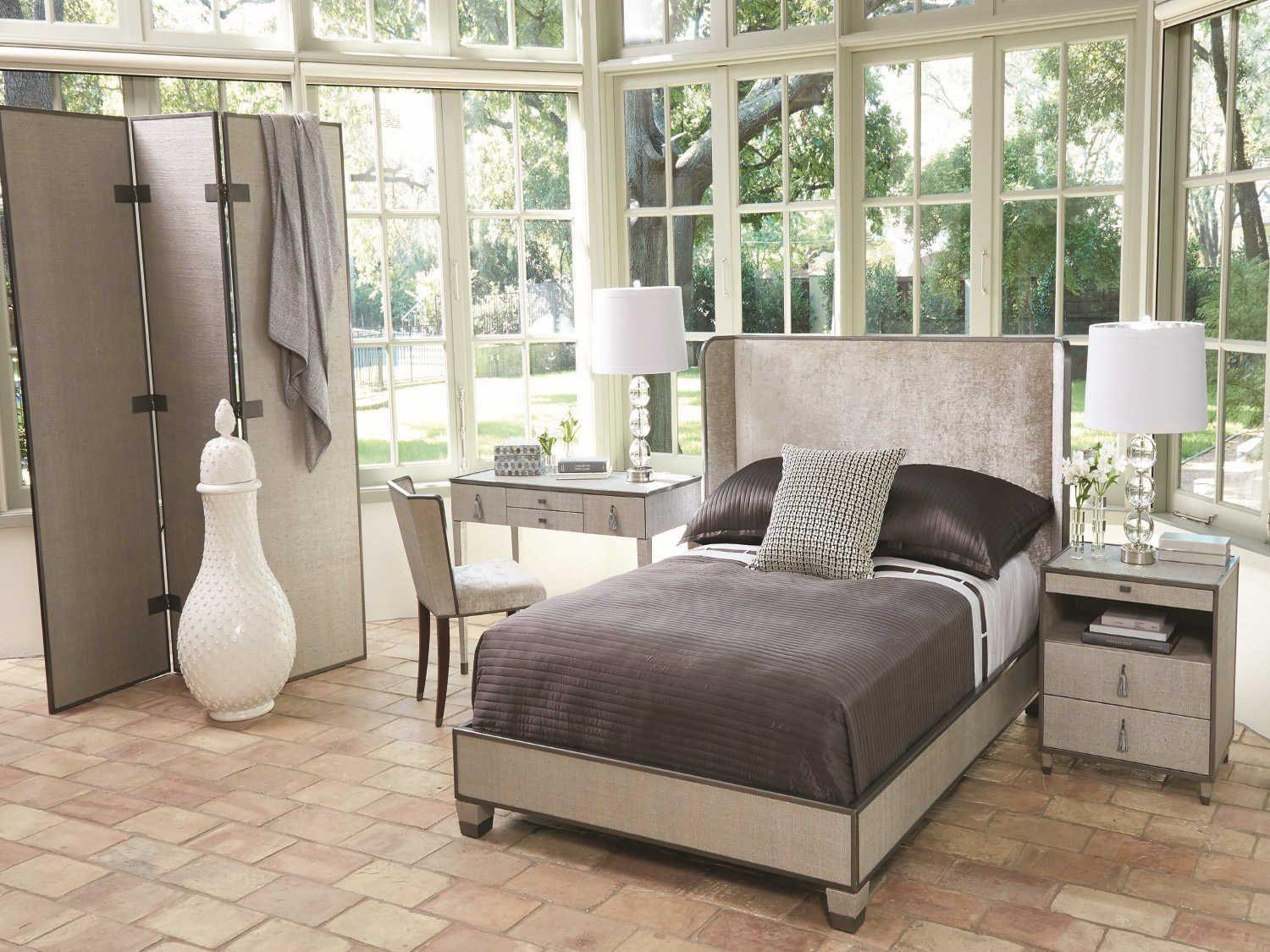 Global Views Pewter Gray Acacia Wood King Platform Bed