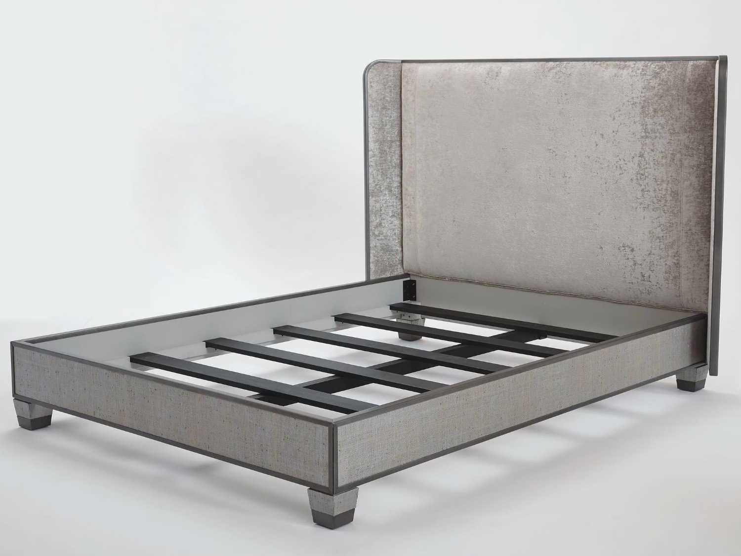 Global Views Pewter Gray Acacia Wood Queen Platform Bed