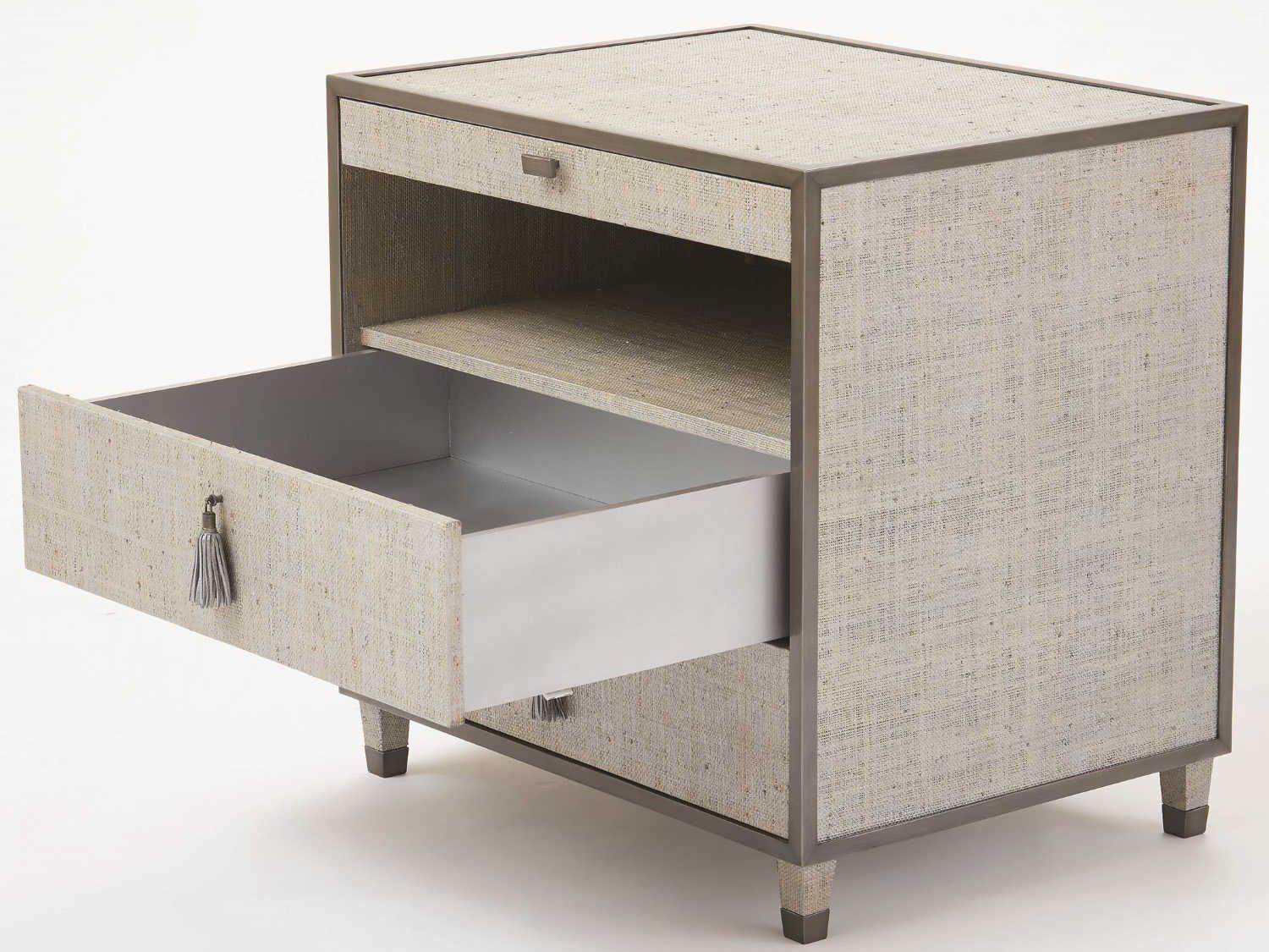 Global Views 3-Drawers Gray Acacia Wood Chest Nightstand