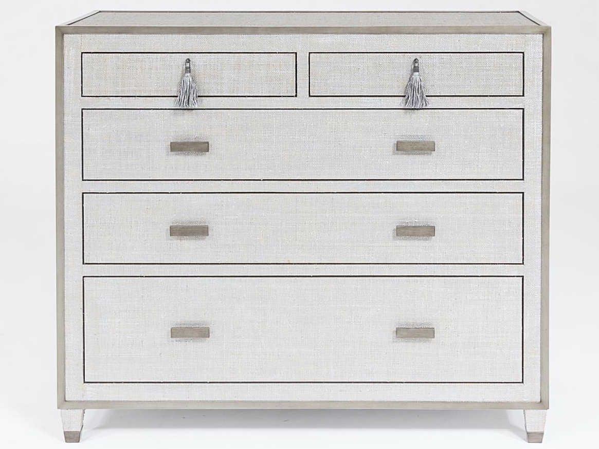 Global Views 5-Drawers Silver Acacia Wood Dresser